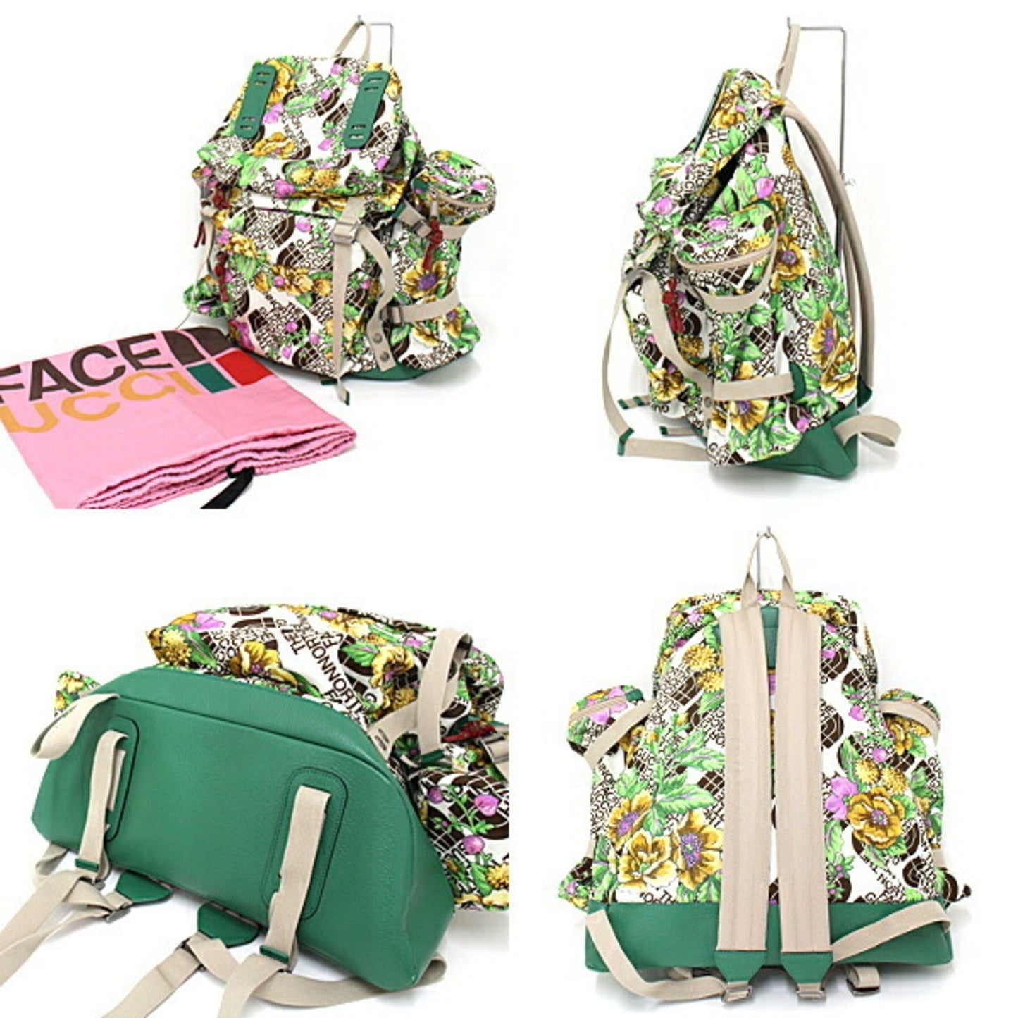 Gucci / North Face collaboration Gucci The large floral backpack 650294 green flower