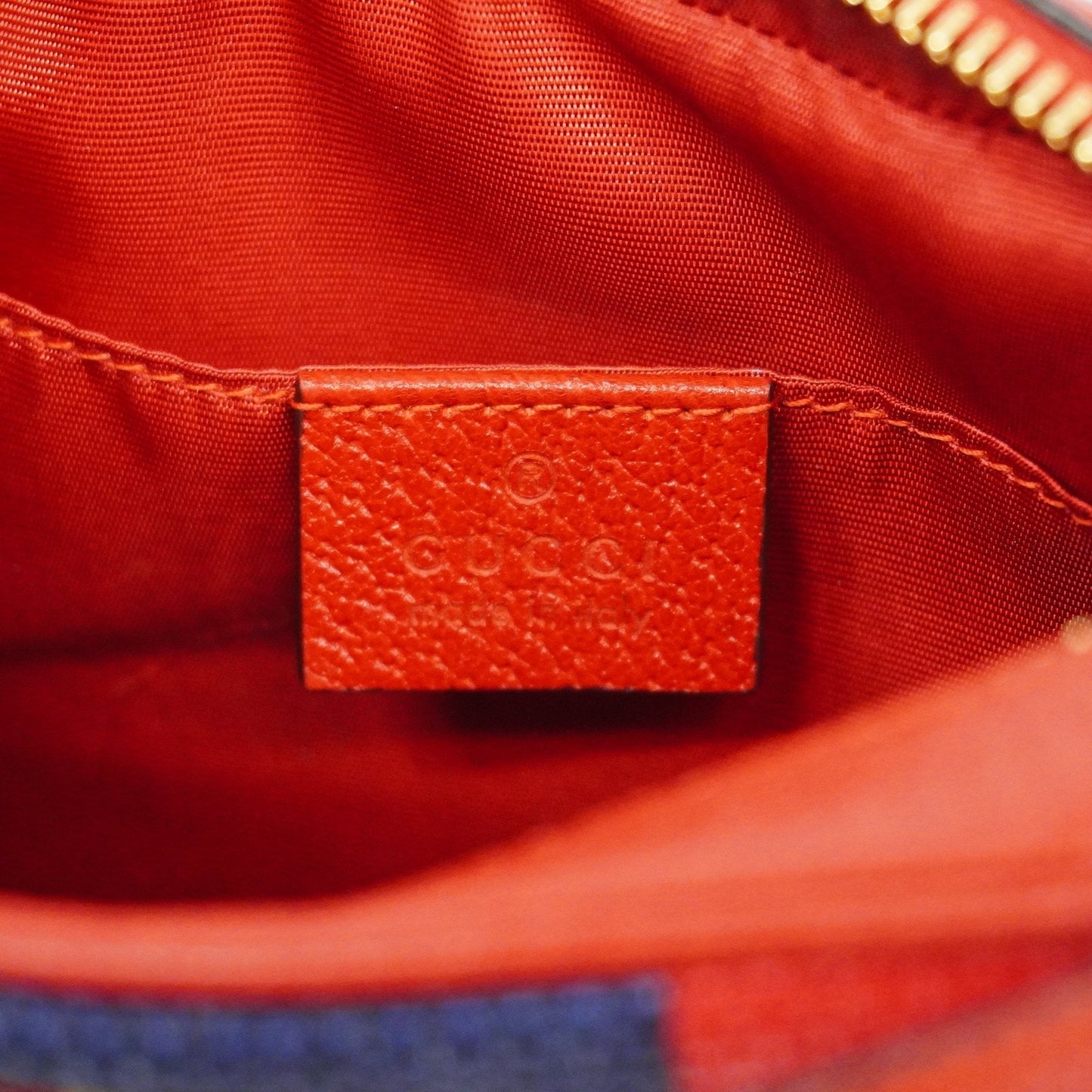 Gucci 517350 Women's Canvas Shoulder Bag Blue,Red Color,White