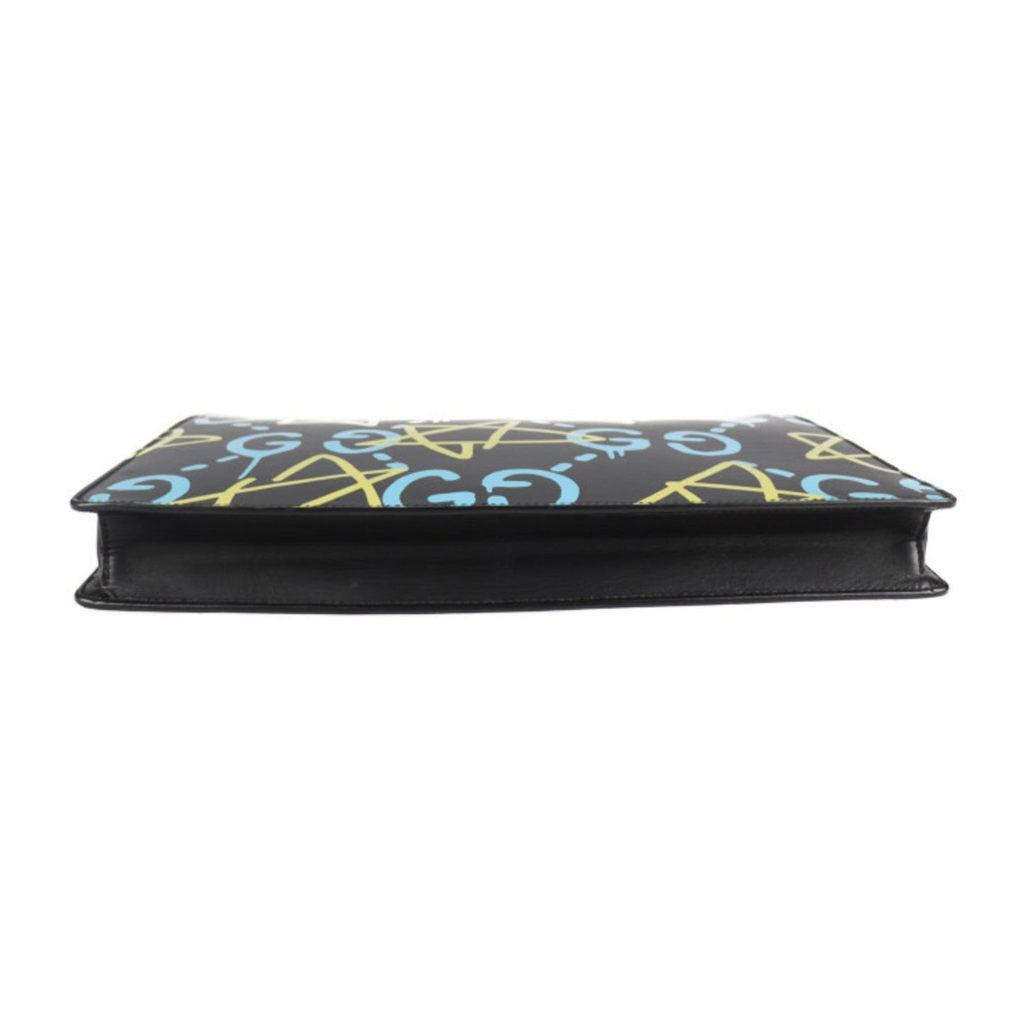 Gucci ghost shoulder bag 429004 leather black yellow blue 2WAY clutch bag GG star