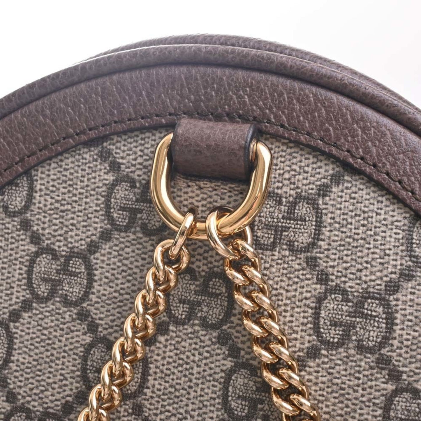 GUCCI Offdia GG Supreme Leather Rucksack Backpack 598661 Beige Brown Women's