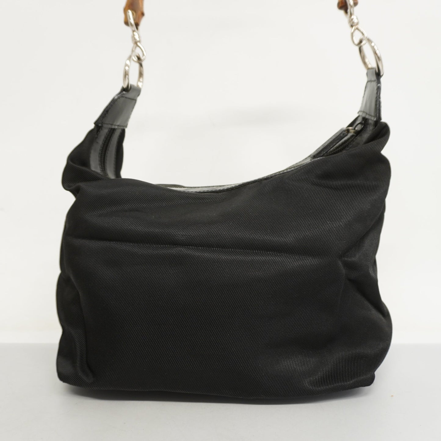 GUCCI  Bamboo Shoulder Bag 000 1998 0531 Women's Nylon Shoulder Bag Black