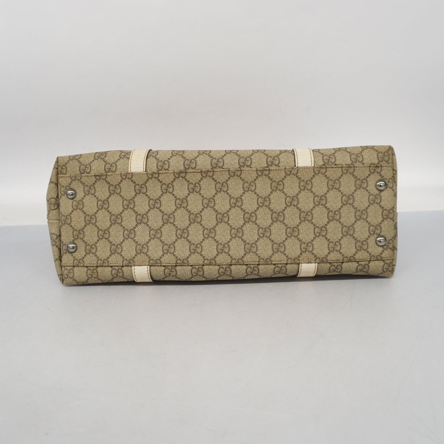 Gucci Tote Bag 114595 Women's GG Supreme Tote Bag Beige,White