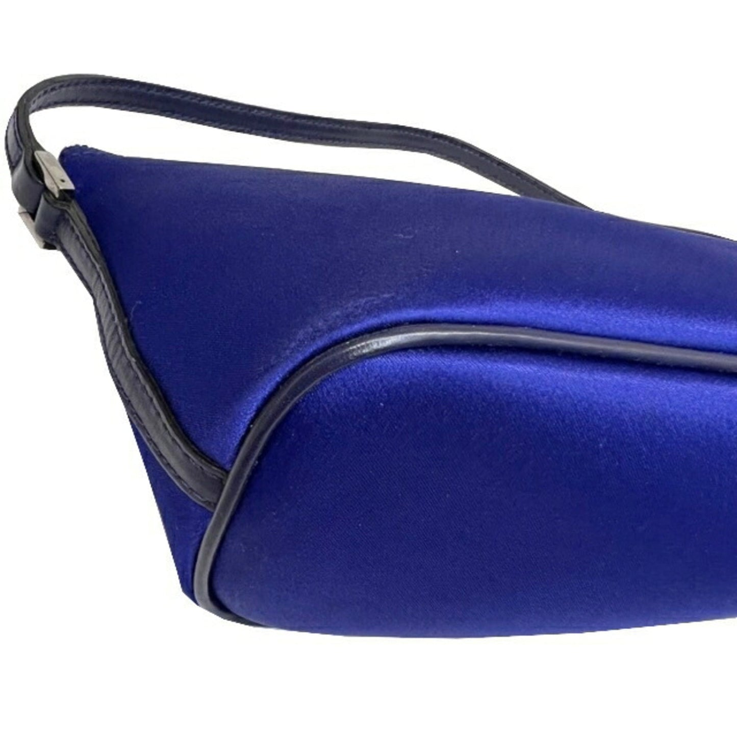 Gucci Accessory Pouch 039.1103 Satin Leather Blue Mini Bag Ladies