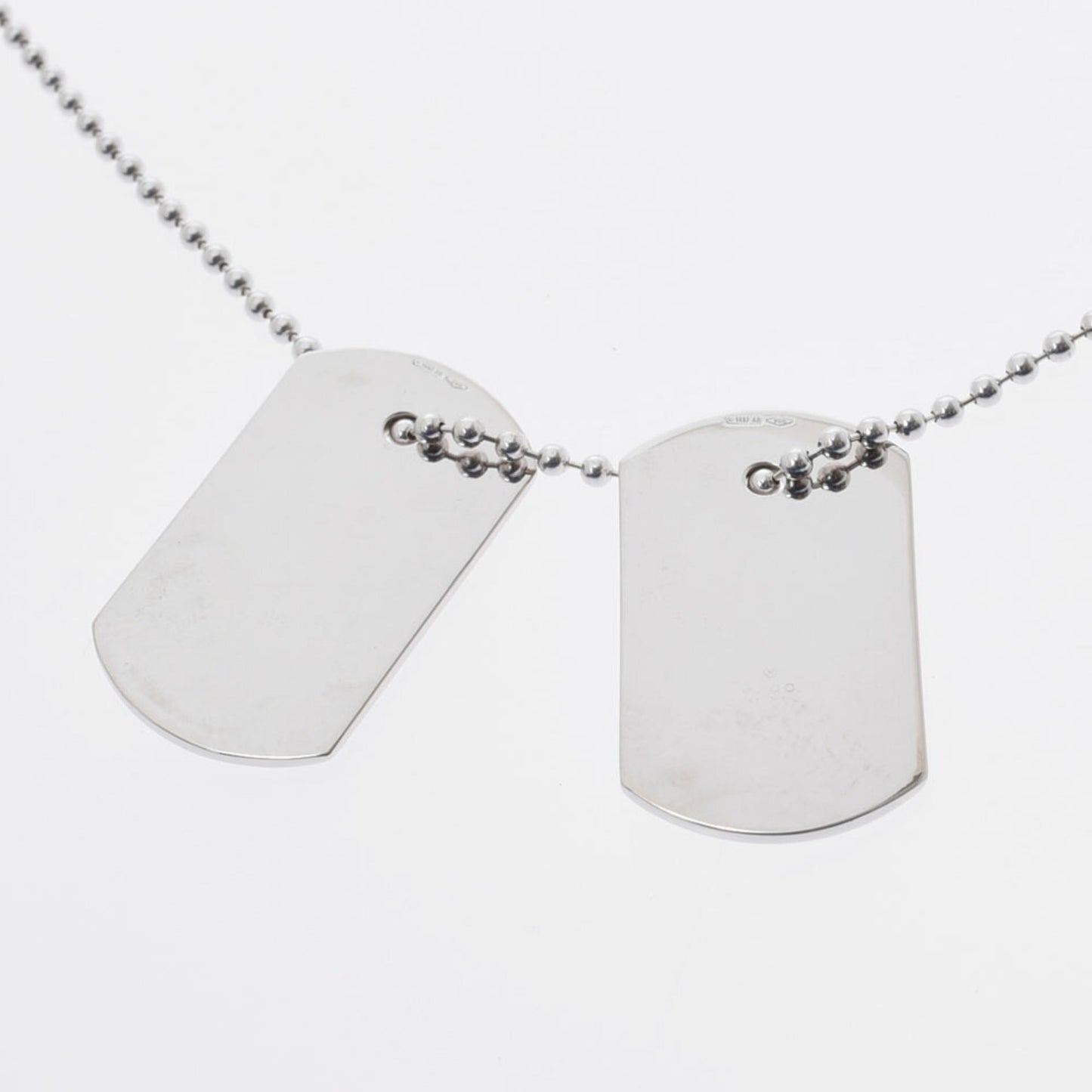 Gucci 2P diamond dock tag unisex K18WG necklace