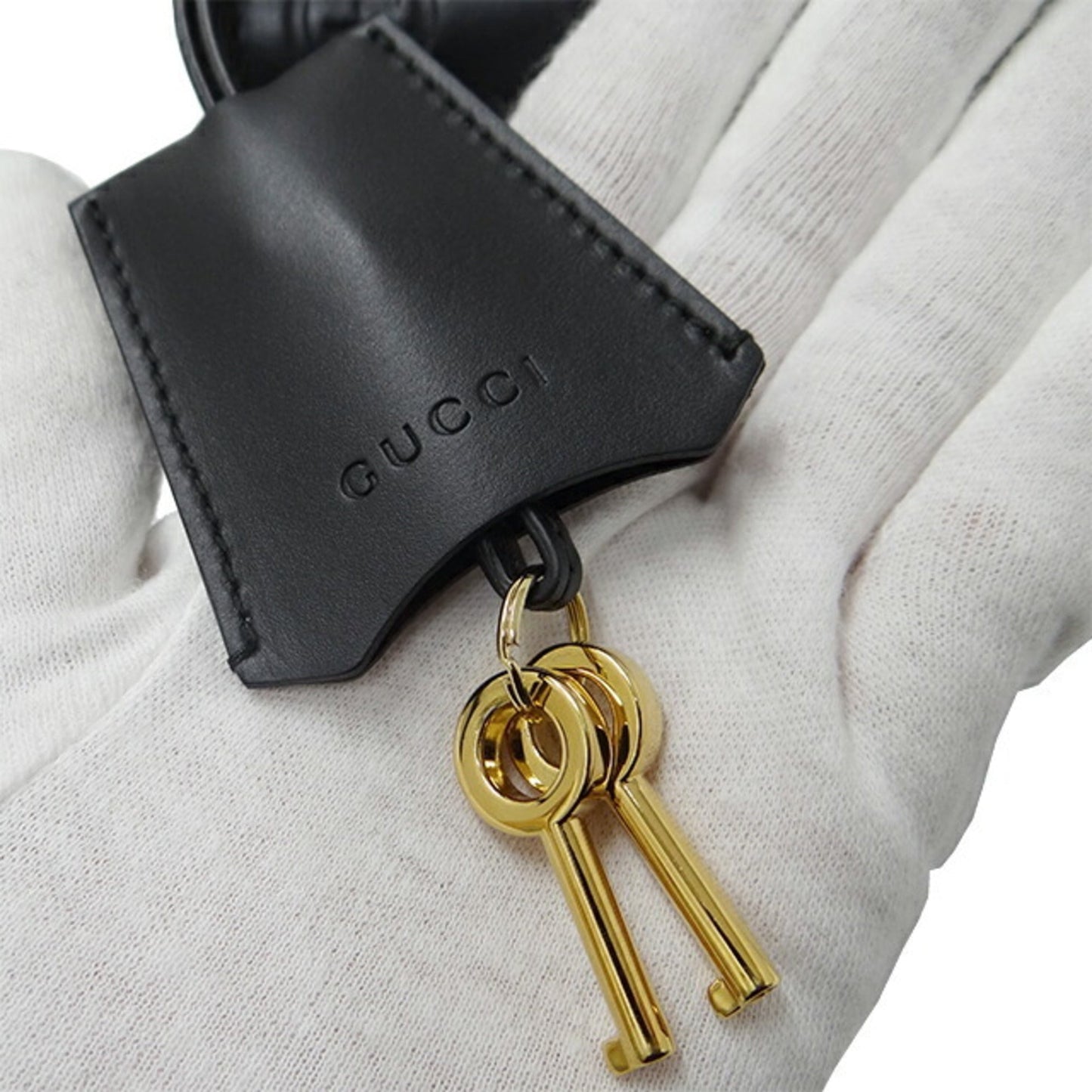 GUCCI Bag Women's Shima Shoulder Leather Chain Black 409487 Padlock