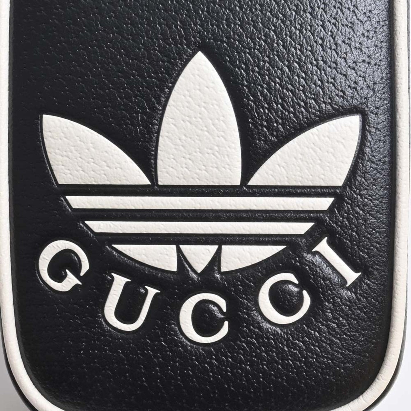 GUCCI Adidas collaboration leather shoulder bag 721794 black ladies