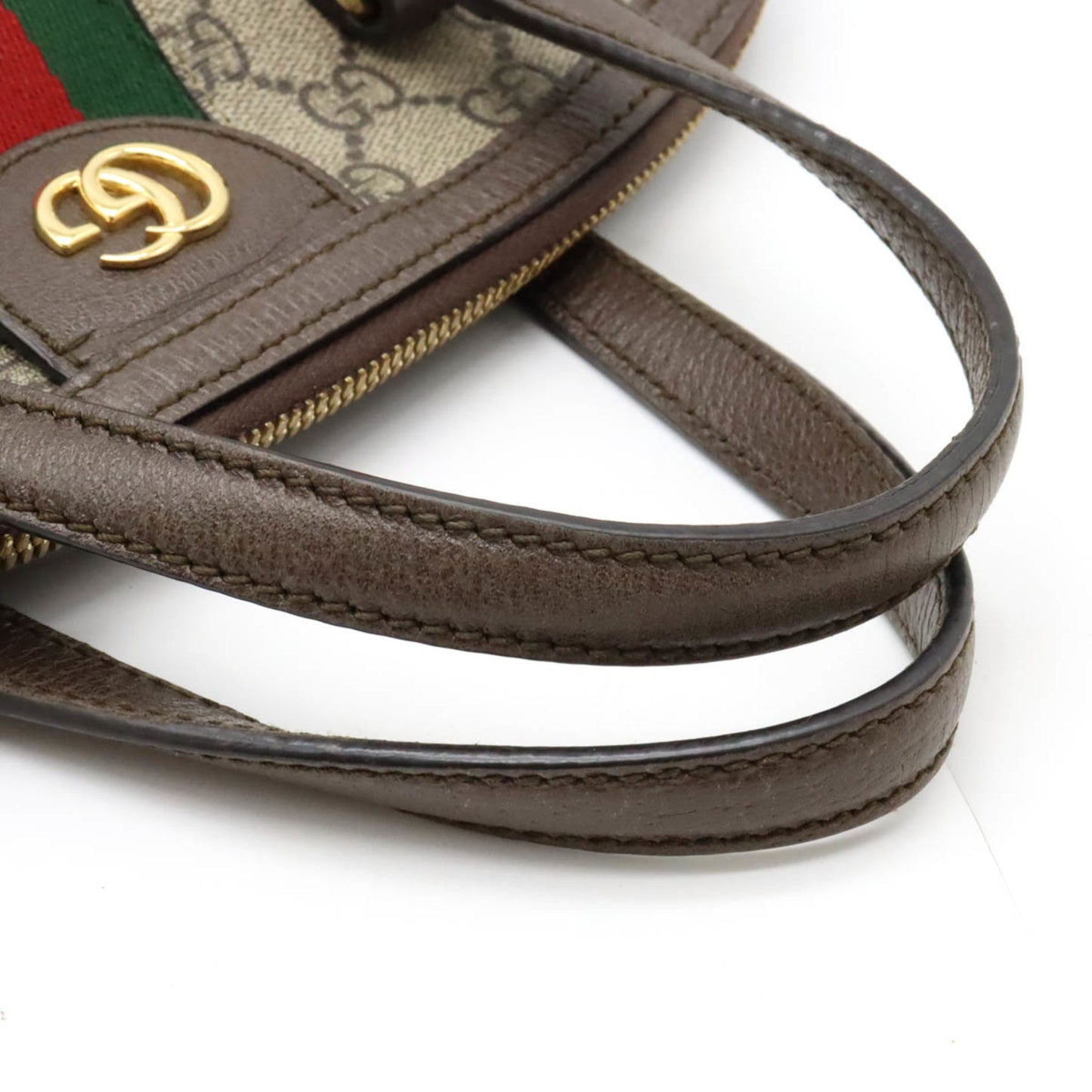 GUCCI Ophidia GG Supreme Medium Handbag Shoulder Leather Beige Mocha Brown 524533
