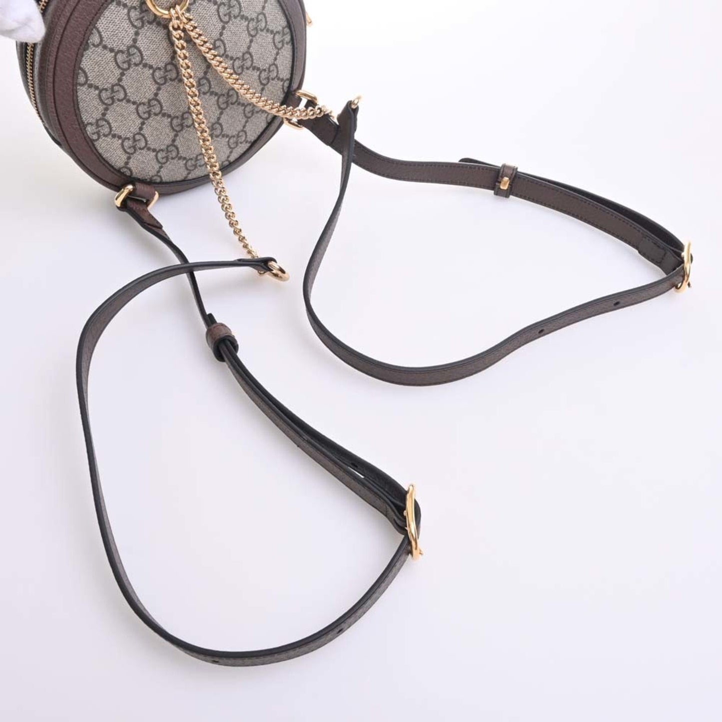 GUCCI Offdia GG Supreme Leather Rucksack Backpack 598661 Beige Brown Women's