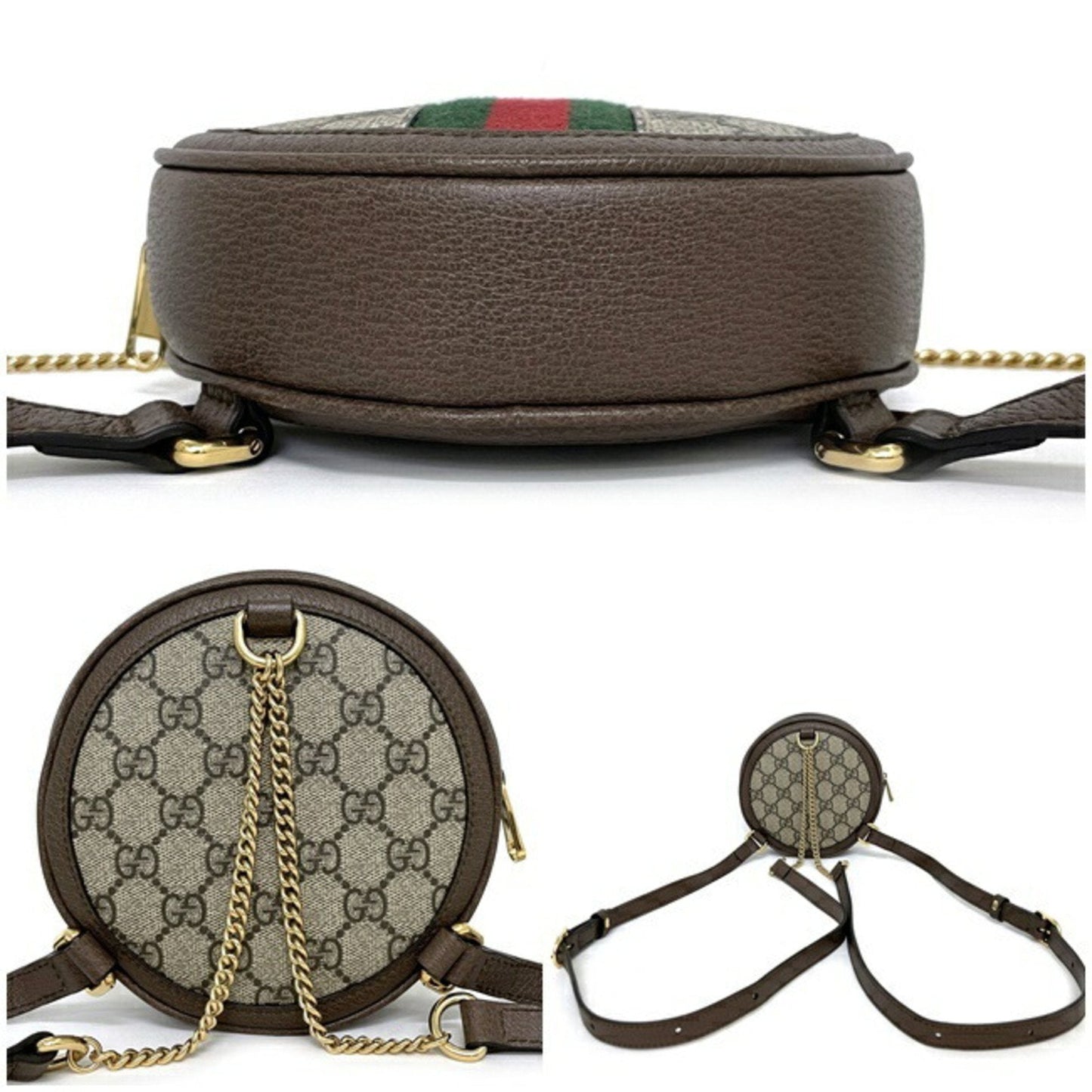 Gucci rucksack GG backpack beige green red gold offidia 598661-96iwg-8745 PVC leather GUCCI round sherry mini ladies chain