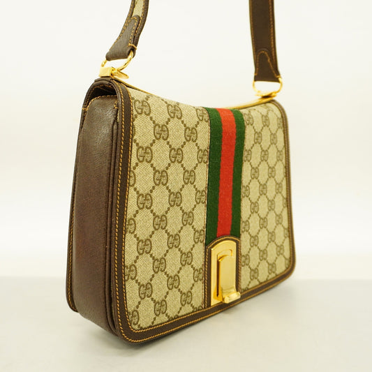 Gucci  Sherry Line Women's GG Supreme,Leather Shoulder Bag Beige,Brown