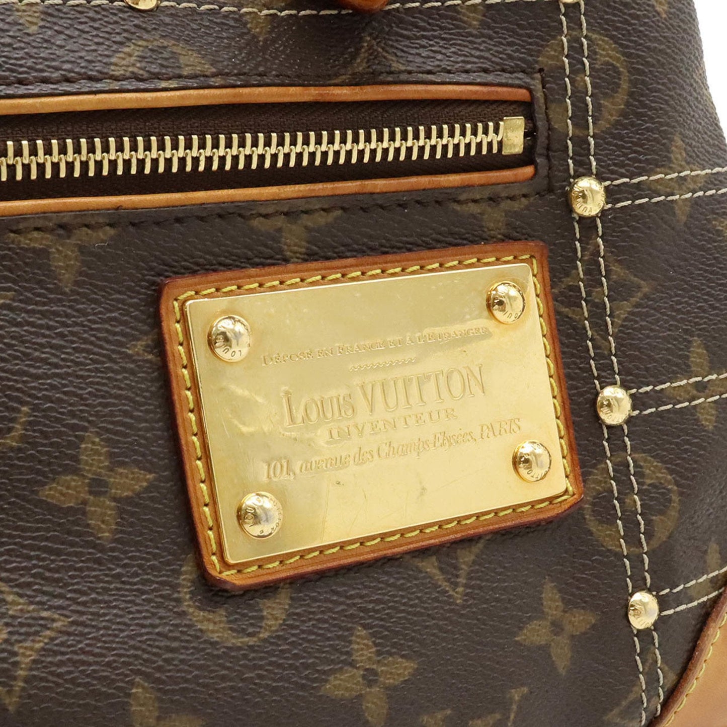 LOUIS VUITTON Monogram Rivet Tote Bag Shoulder Stitch M40140