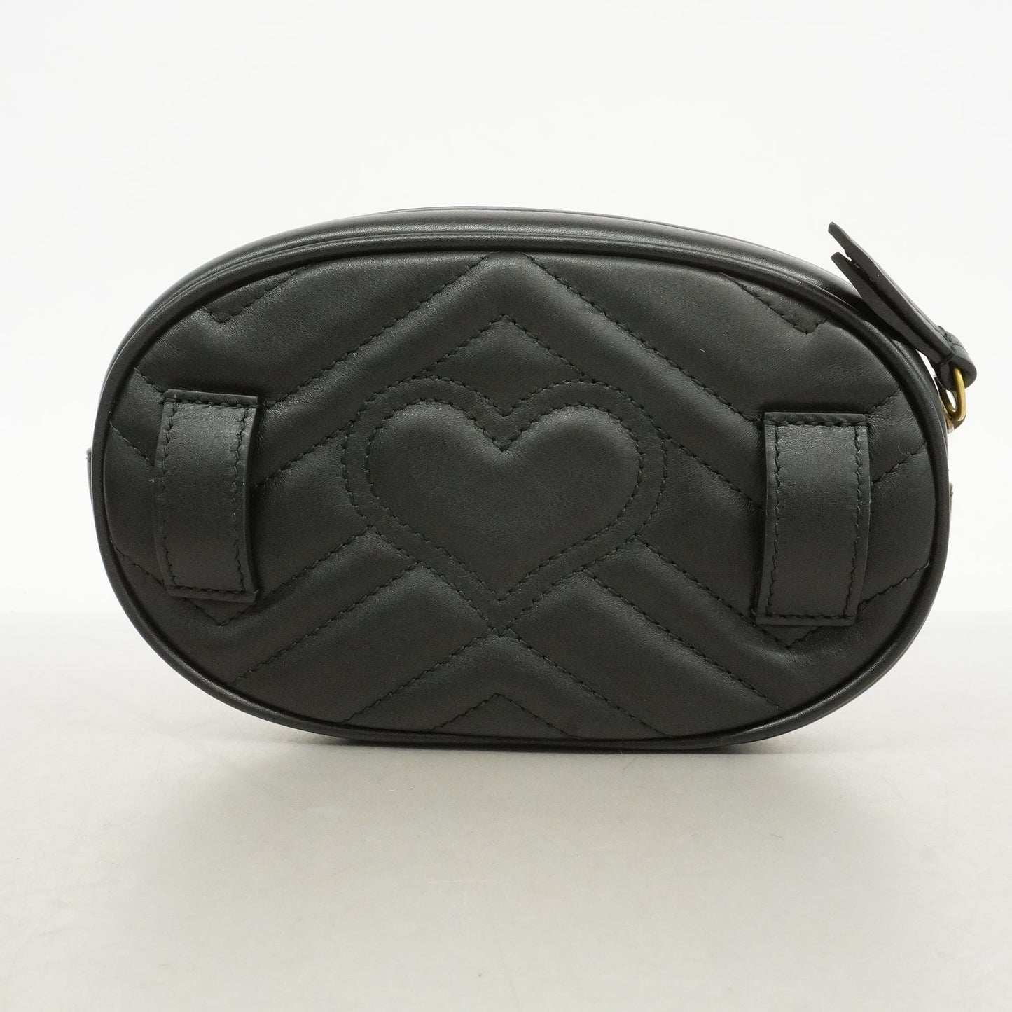 Gucci Waist Bag GG Marmont 476434 Leather Black Gold metal