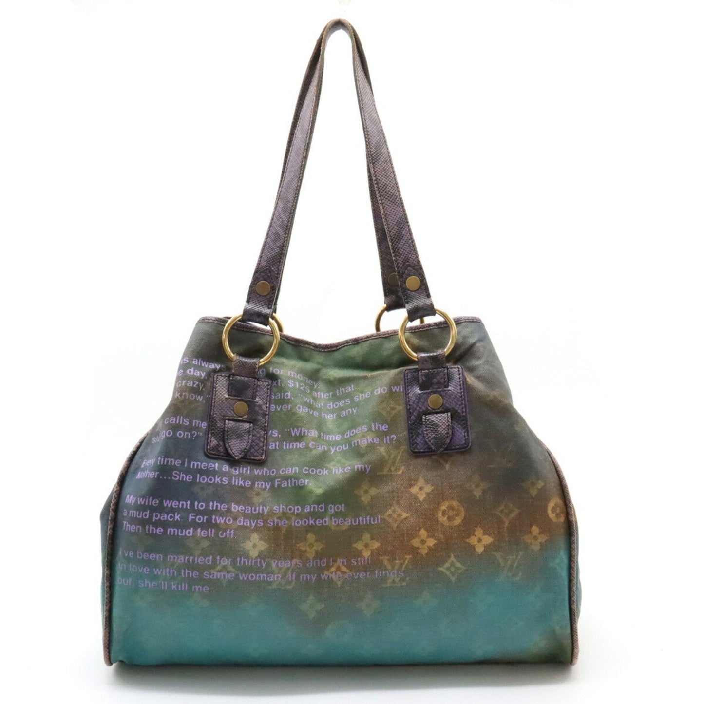 LOUIS VUITTON Monogram Jokes Heartbreak Tote Bag Large Shoulder Violet M95740