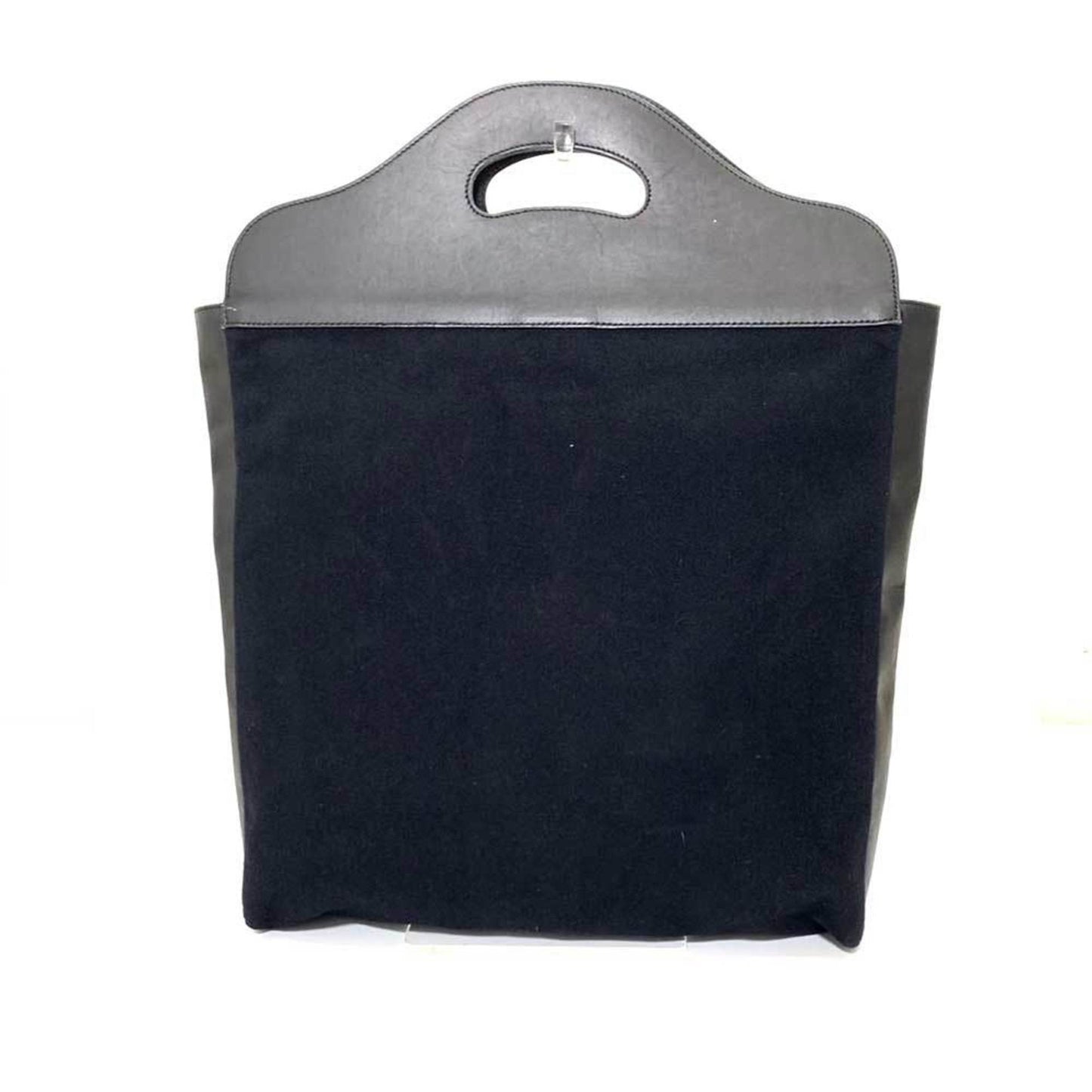 GUCCI Bag Handbag Black Tote Patch Men's Women's Felt Fleece Suede x Leather 002/8000