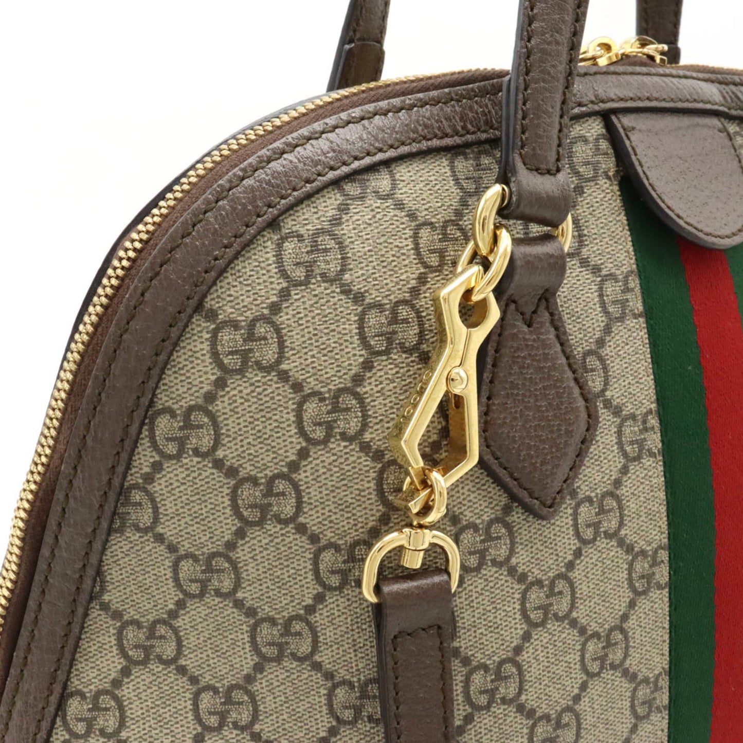 GUCCI Ophidia GG Supreme Medium Handbag Shoulder Leather Beige Mocha Brown 524533