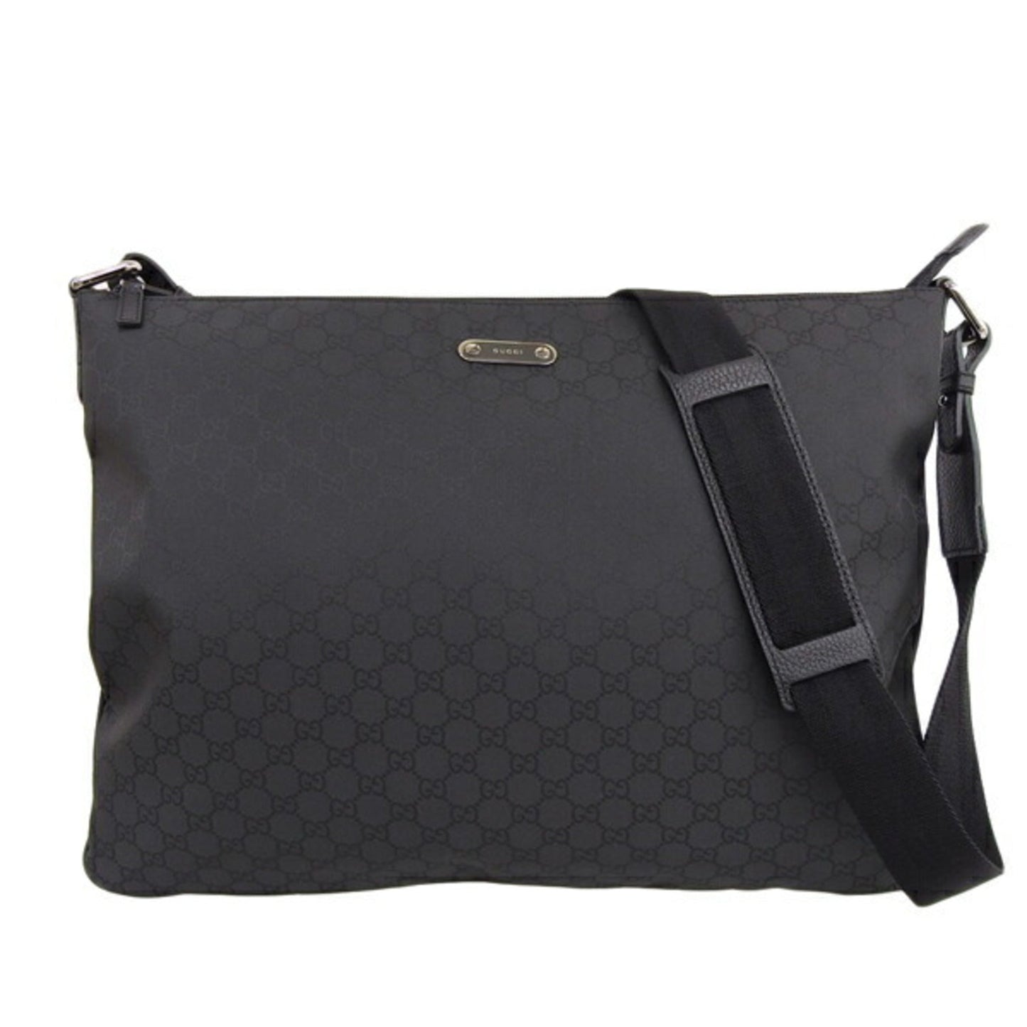 GUCCI GG Nylon Shoulder Bag 190628 Black Ladies