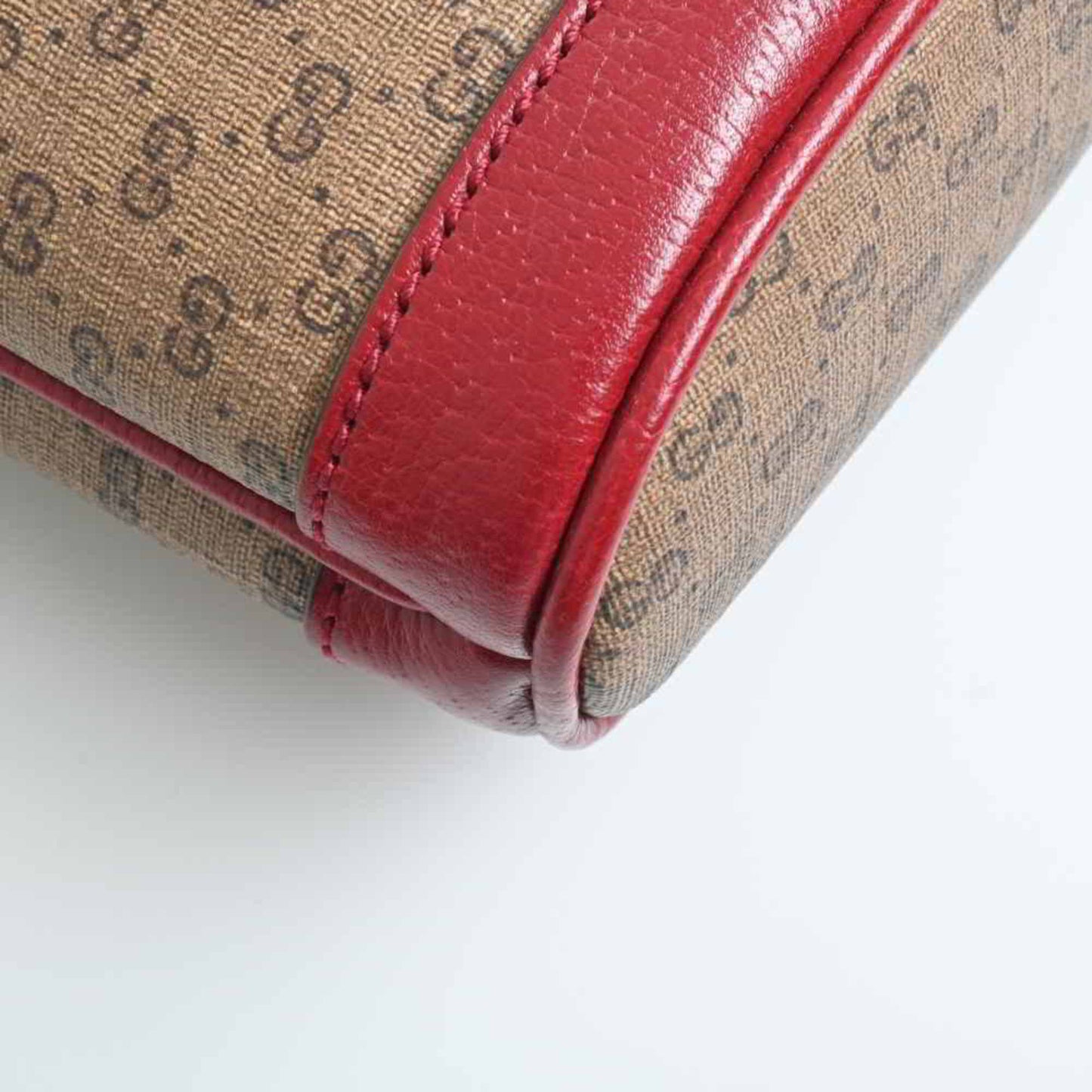Gucci Micro GG Supreme Mini Bucket Bag Shoulder Doraemon Red/Brown PVC