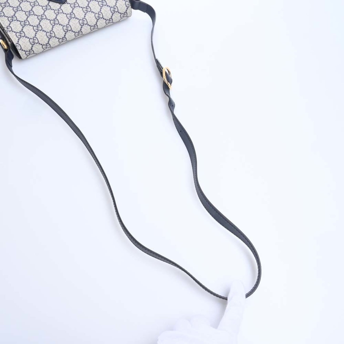 GUCCI GG Supreme Leather Shoulder Bag 432150 Navy Ladies