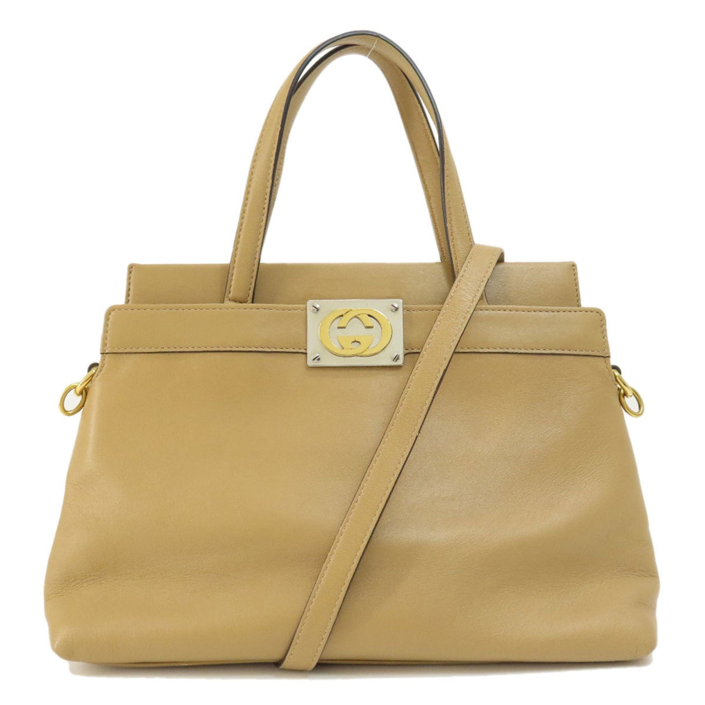 GUCCI 631663 Metal Handbag Leather Women's