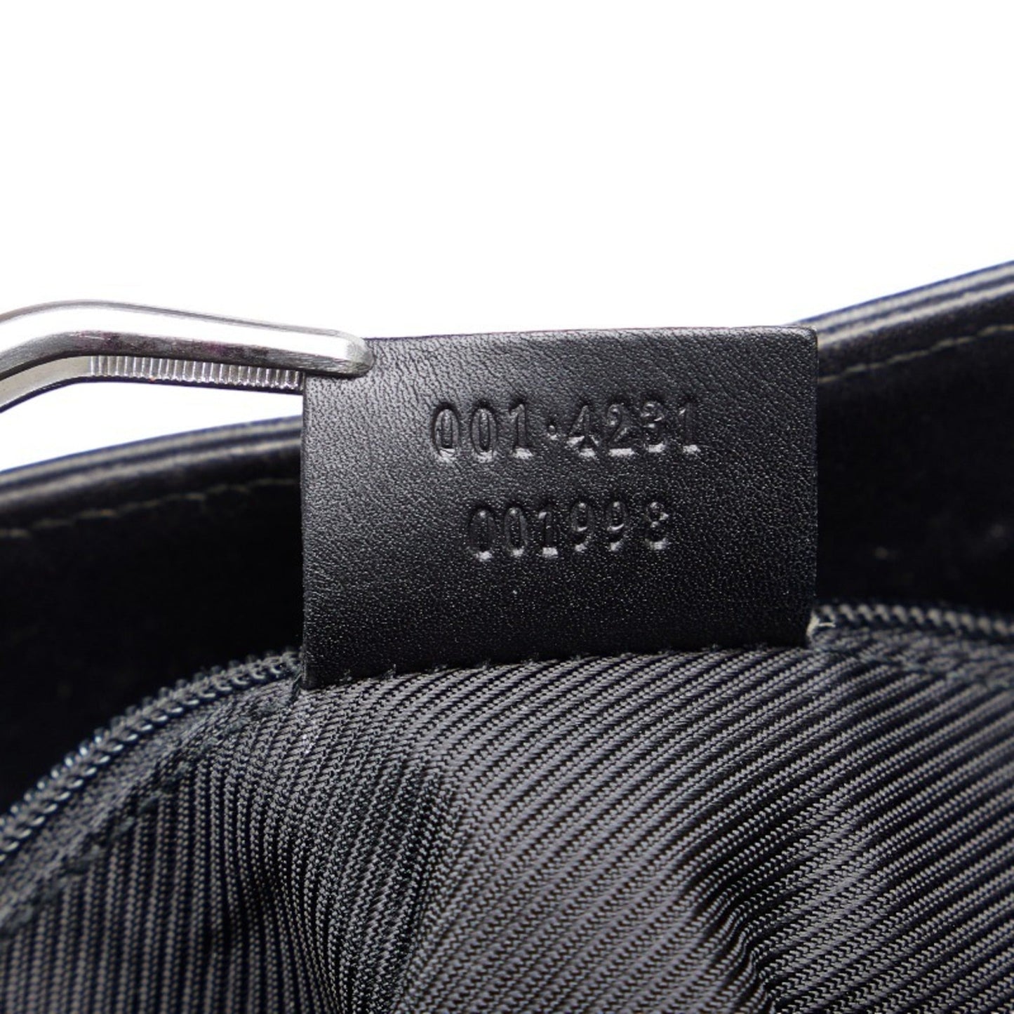 GUCCI GG canvas handbag one shoulder bag 001 4231 black leather ladies