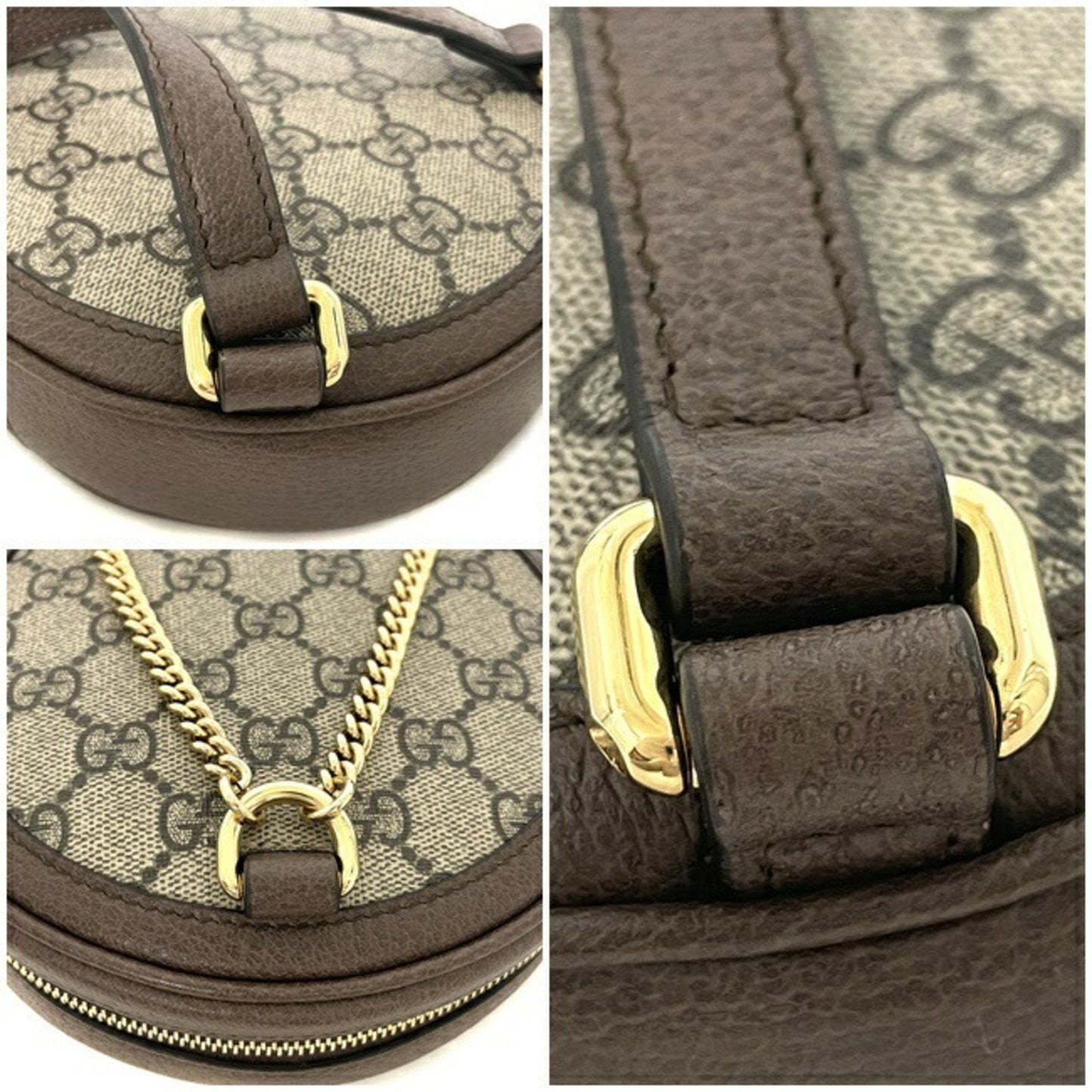 Gucci rucksack GG backpack beige green red gold offidia 598661-96iwg-8745 PVC leather GUCCI round sherry mini ladies chain