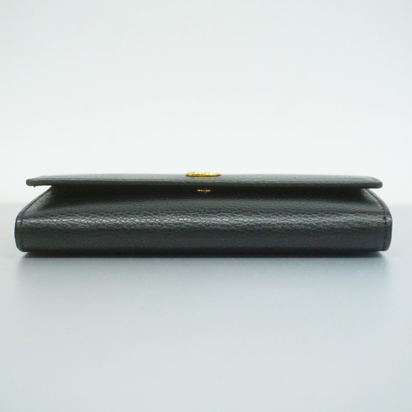 GUCCIAuth  GG Marmont Gold Hardware 456116 Women's Leather Long Wallet Black