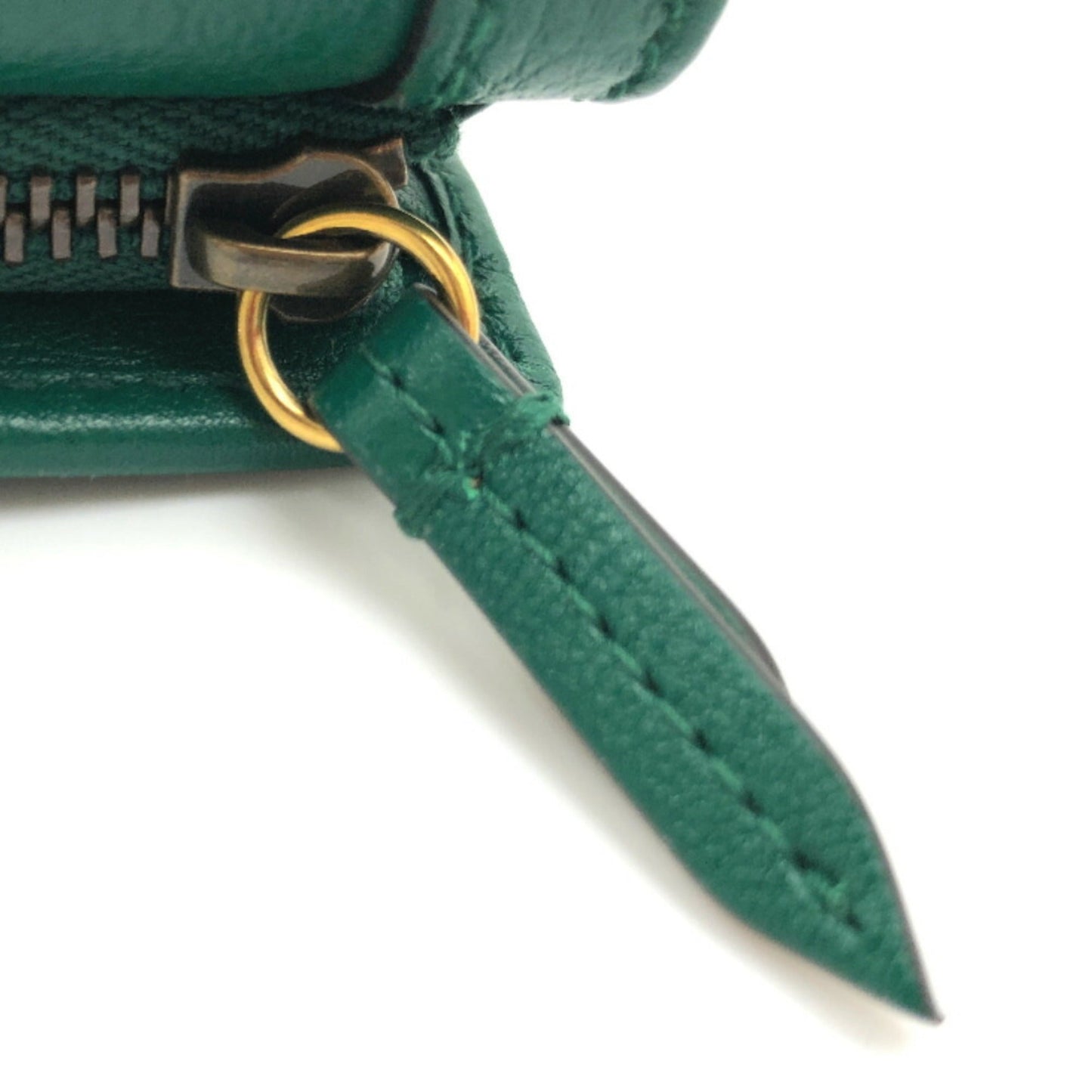 Gucci trifold wallet bamboo medium 658633 leather green ladies GUCCI