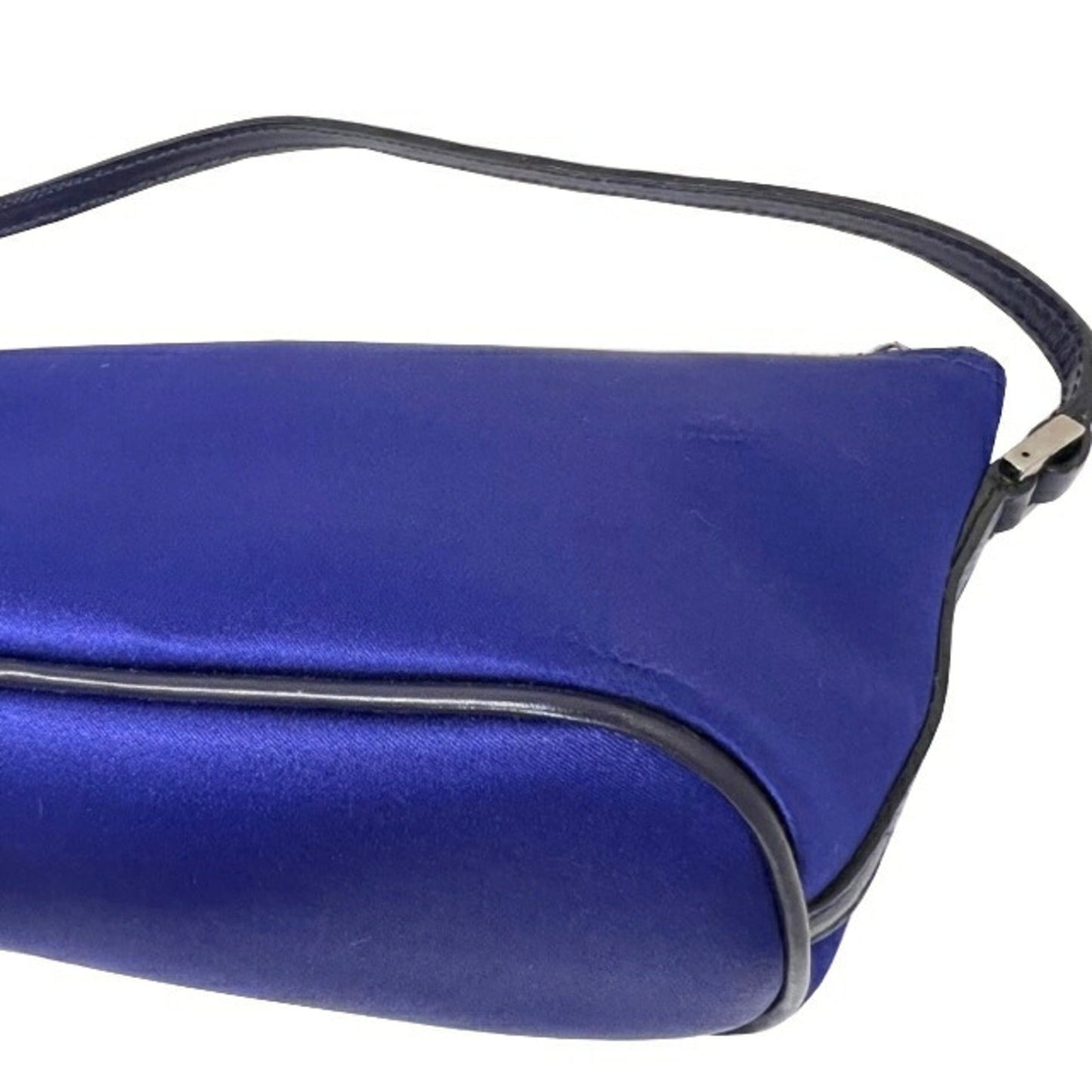 Gucci Accessory Pouch 039.1103 Satin Leather Blue Mini Bag Ladies