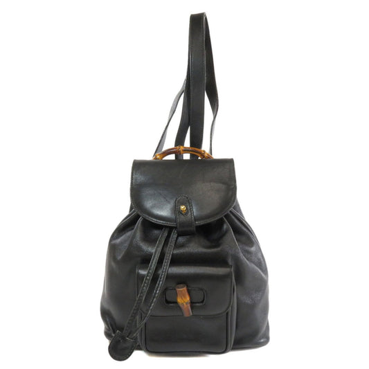 Gucci 003 3444 Bamboo Backpack Daypack Leather Ladies