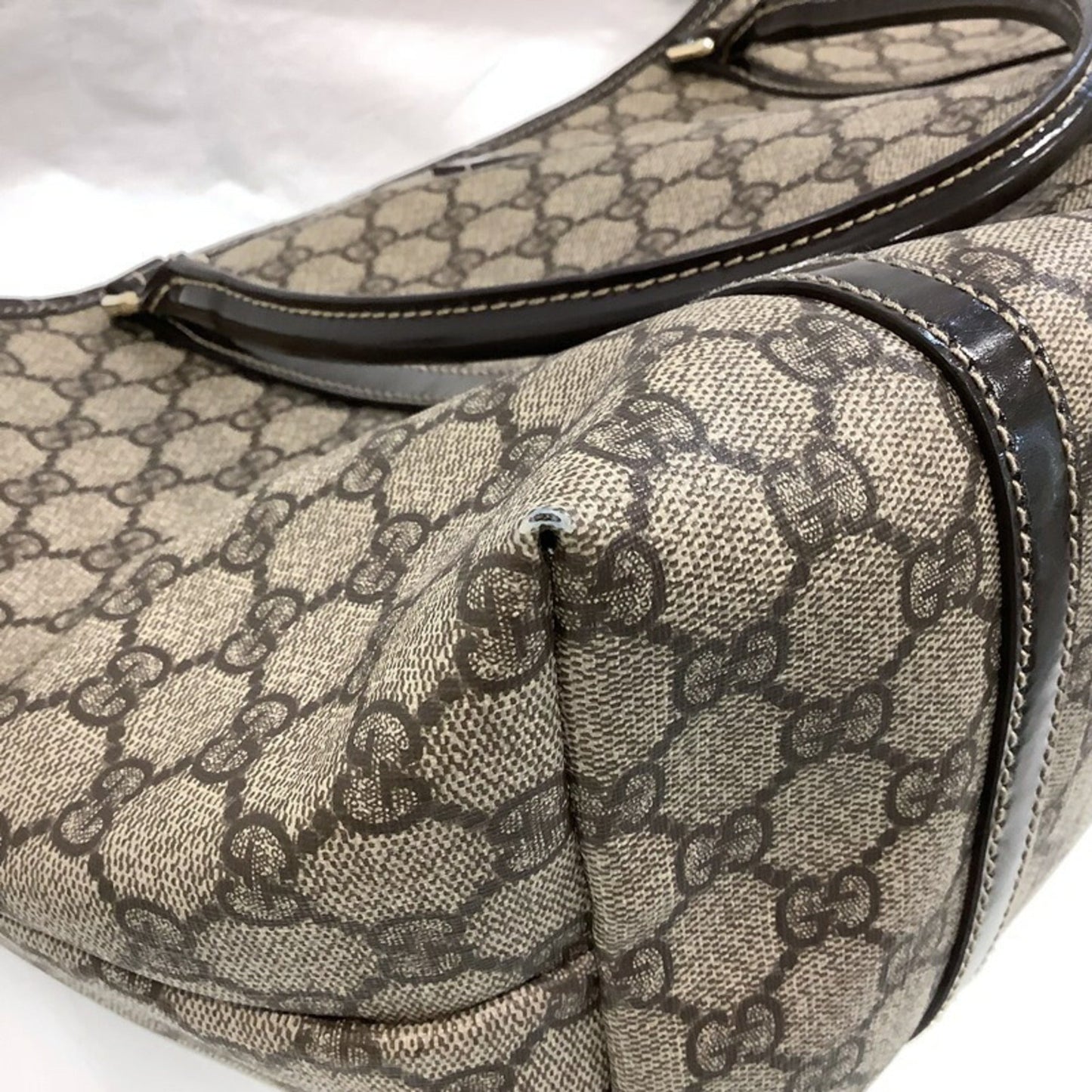 Gucci (Gucci) GG Pattern Tote Bag PVC Coated Canvas Brown Enamel 197953.213048 Women's
