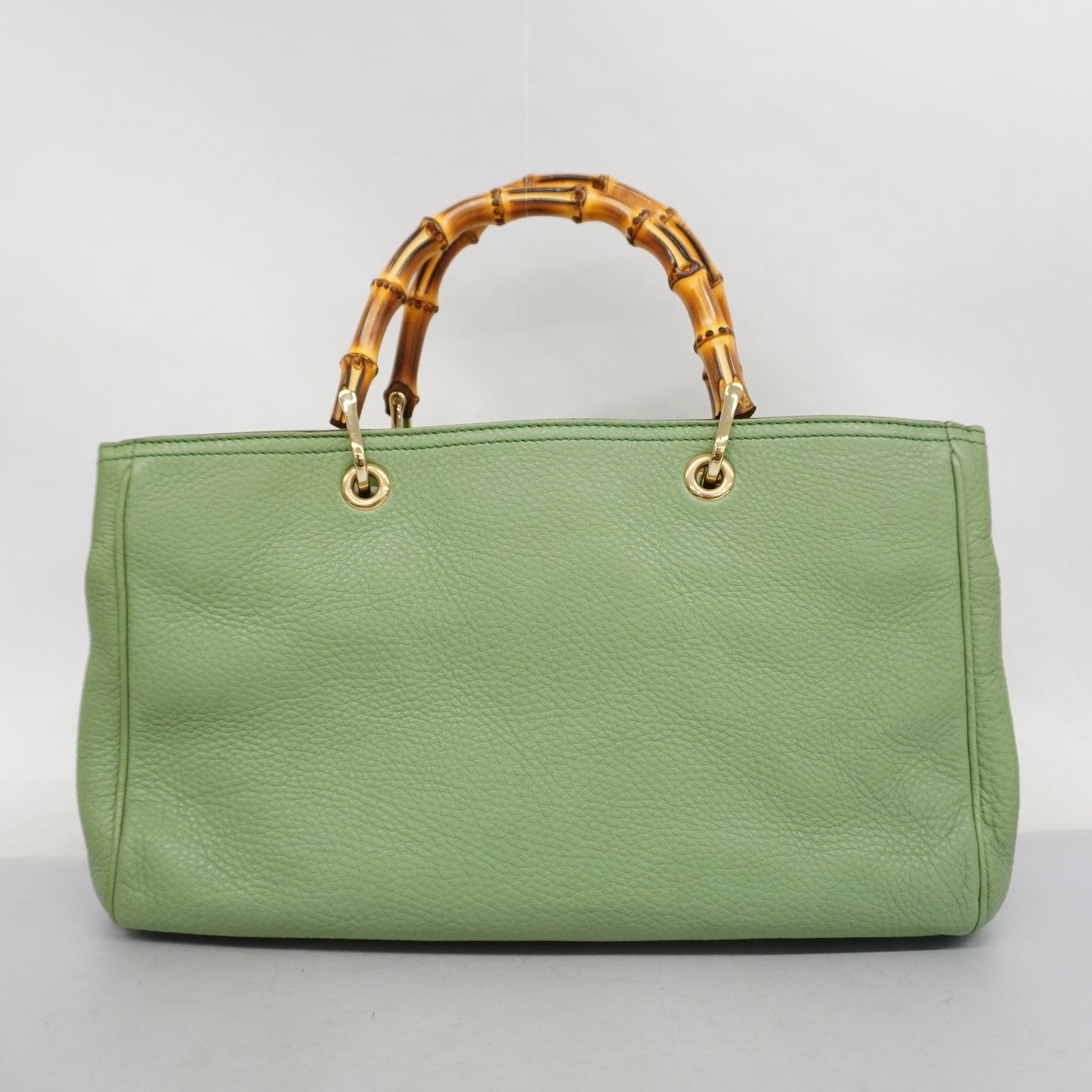 GUCCI  Bamboo 2way Bag 323660 Leather Handbag,Shoulder Bag Light Green