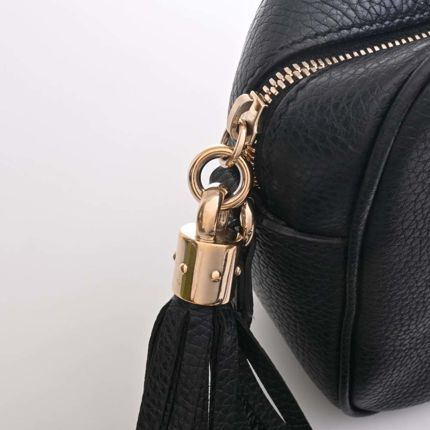 GUCCI Soho Leather Small Disco Bag Shoulder 308364 Black Ladies