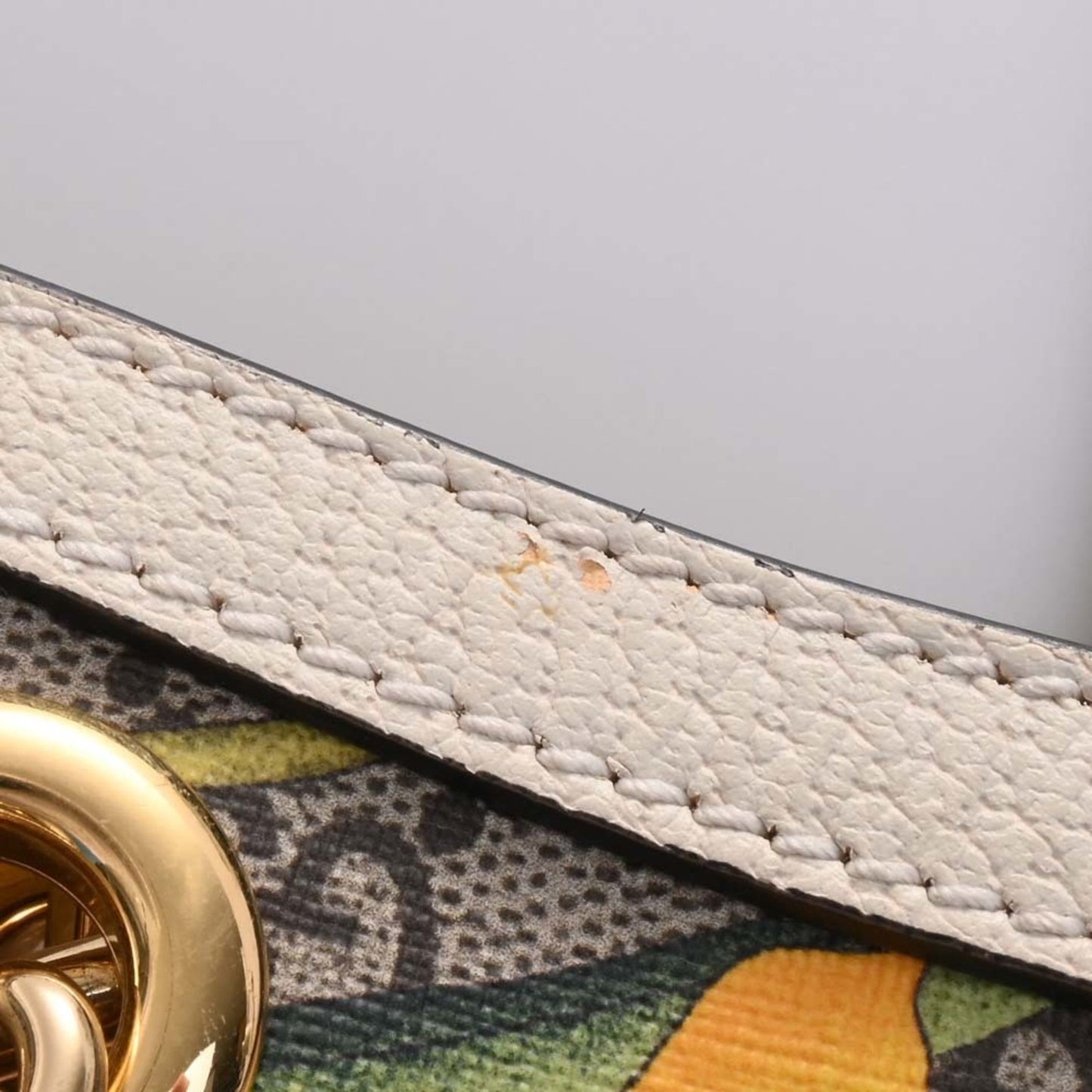 GUCCI GG Supreme Flora Padlock Small Chain Shoulder Bag 498156 Beige/White Women's