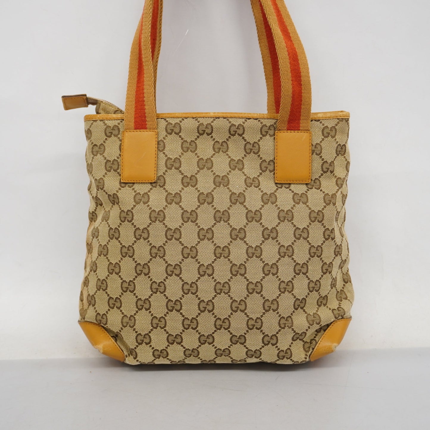 GUCCI  GG Canvas 019 0402 Women's Leather Tote Bag Beige