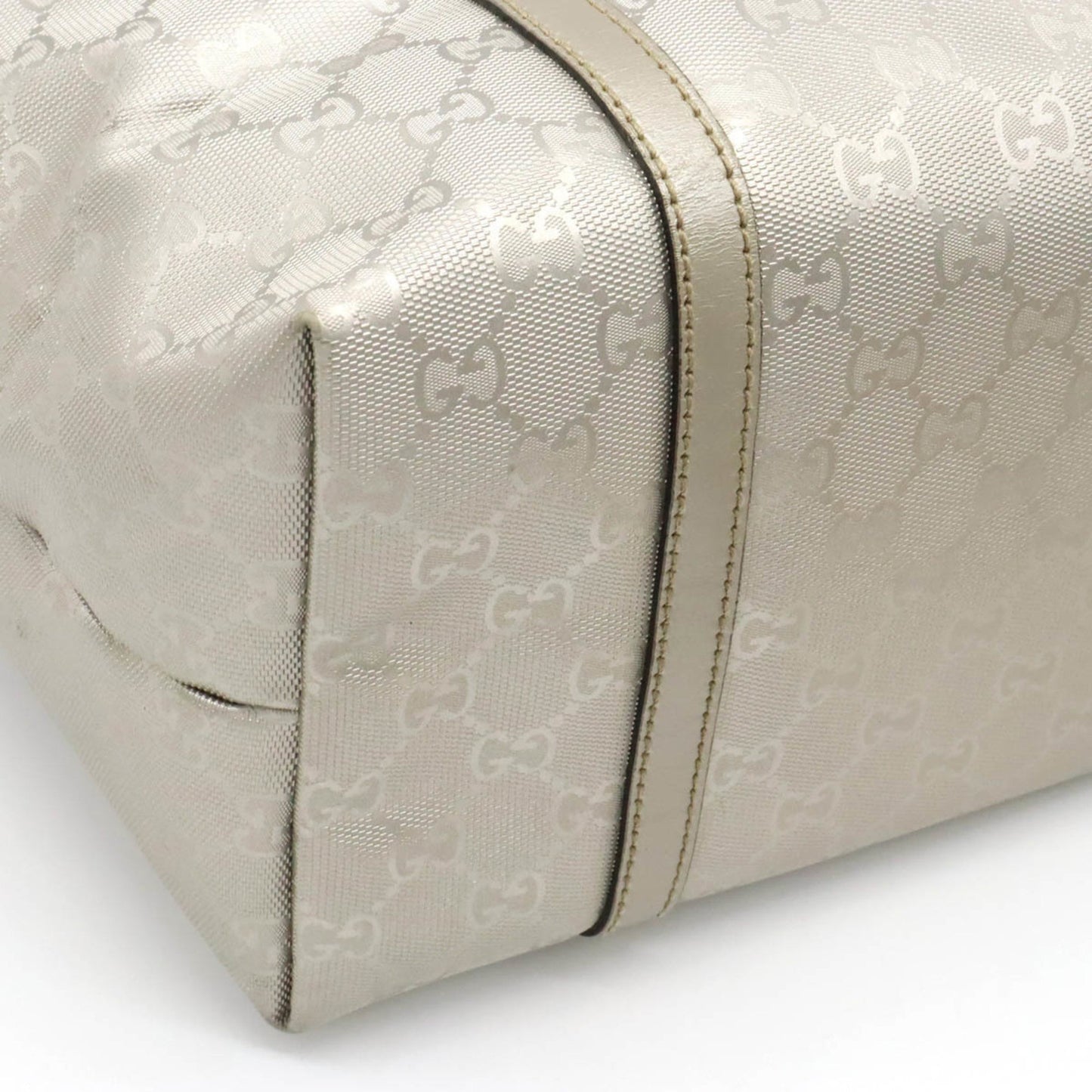 GUCCI GG Implement Tote Bag Shoulder PVC Leather Silver 197953