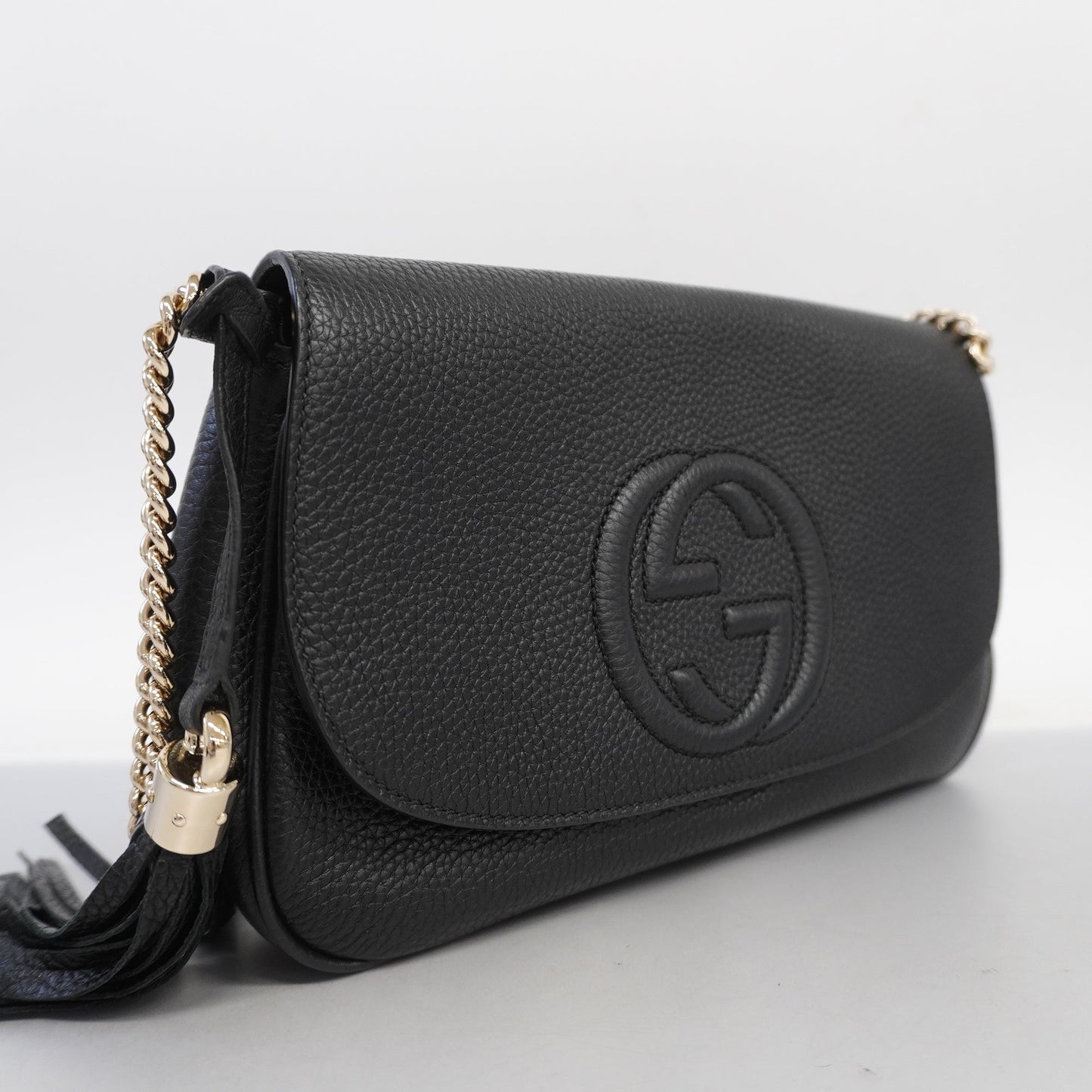 GUCCIAuth  Soho Shoulder Bag 536224 Women's Leather Shoulder Bag Black