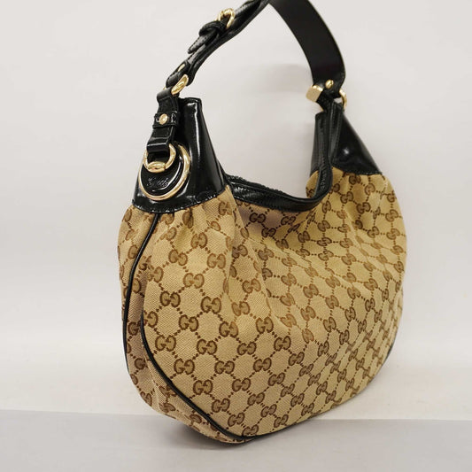 GUCCIAuth  Shoulder Bag 203927 Women's GG Canvas Shoulder Bag Beige,Black
