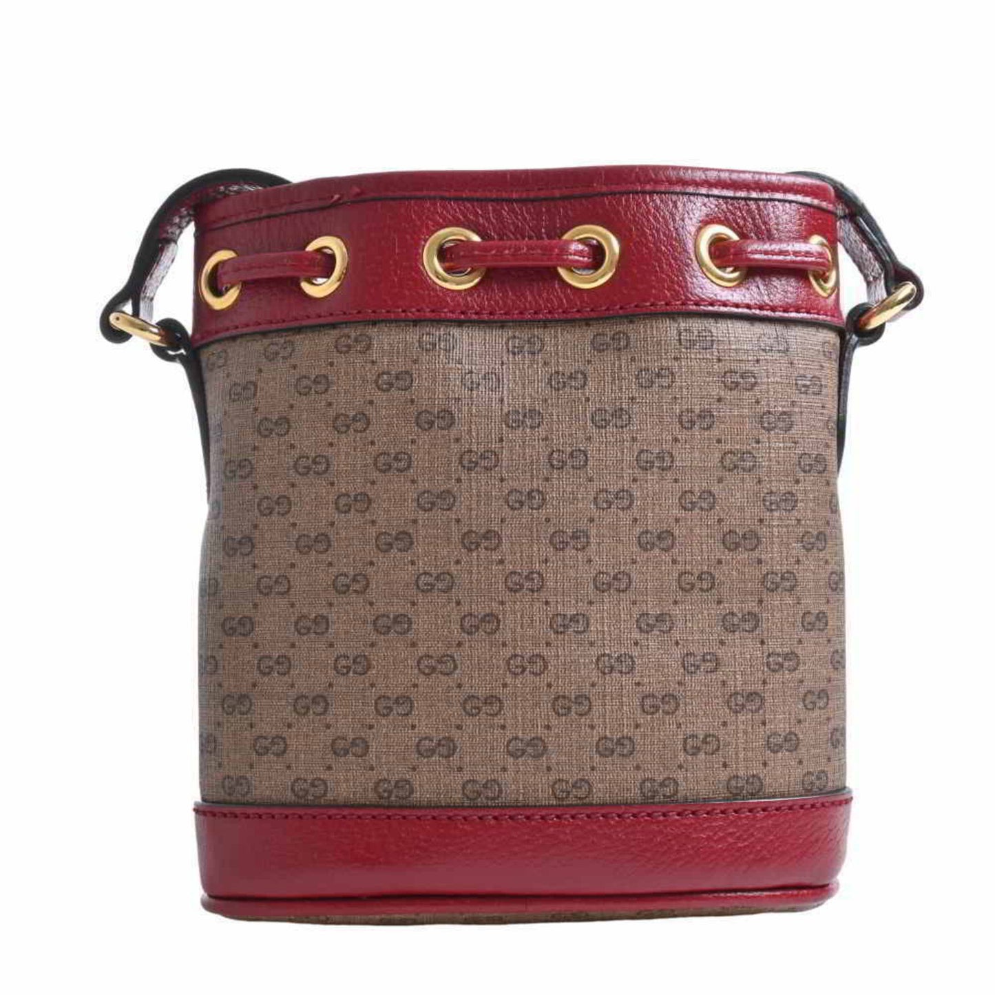 Gucci Micro GG Supreme Mini Bucket Bag Shoulder Doraemon Red/Brown PVC