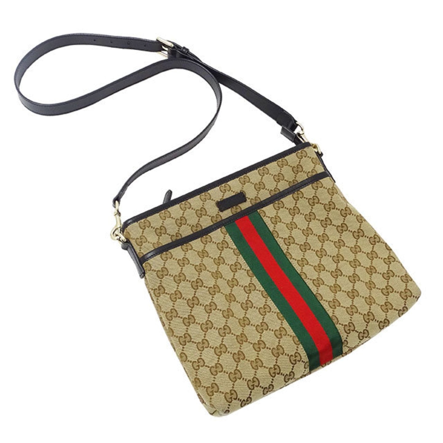 Gucci Bag Men's Women's Shoulder GG Canvas Brown Black 388926