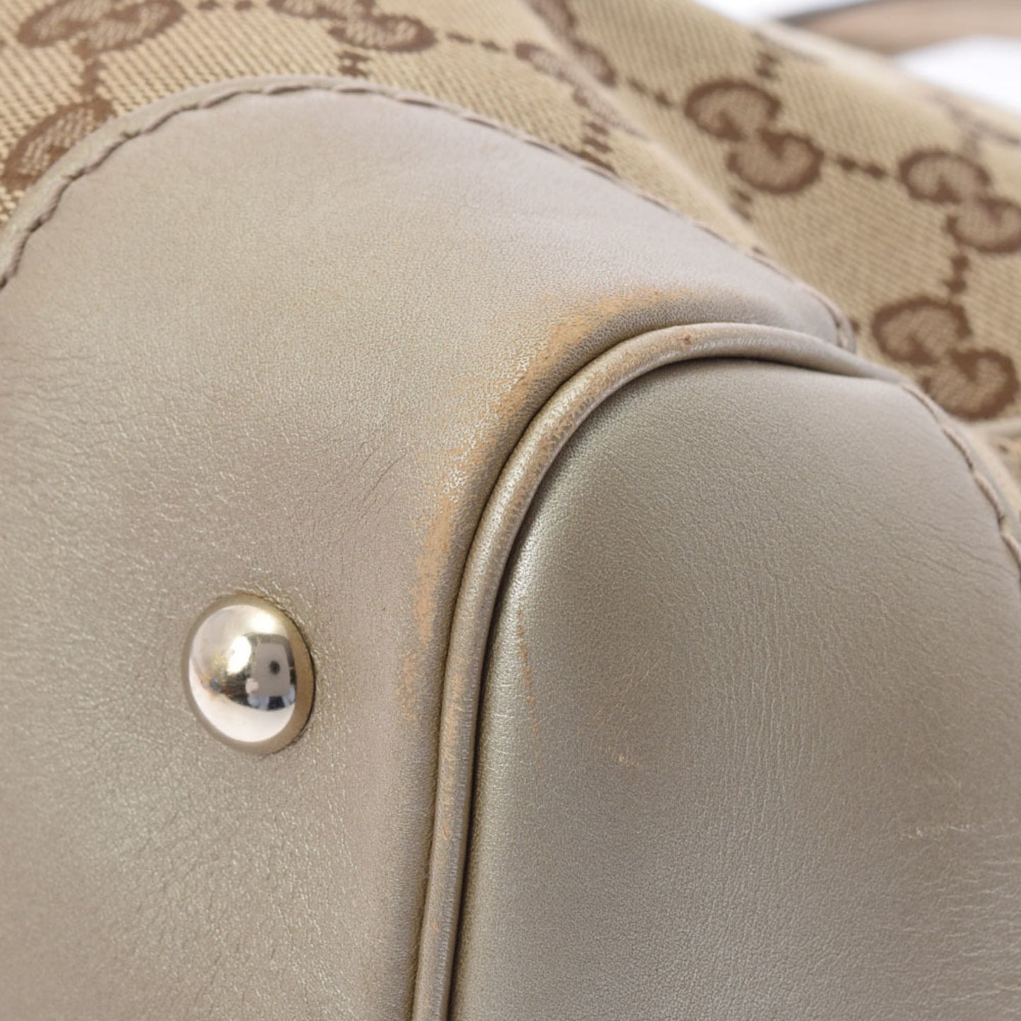 Gucci GG Pattern Tote Bag Beige/Gold 257061 Women's Canvas Leather