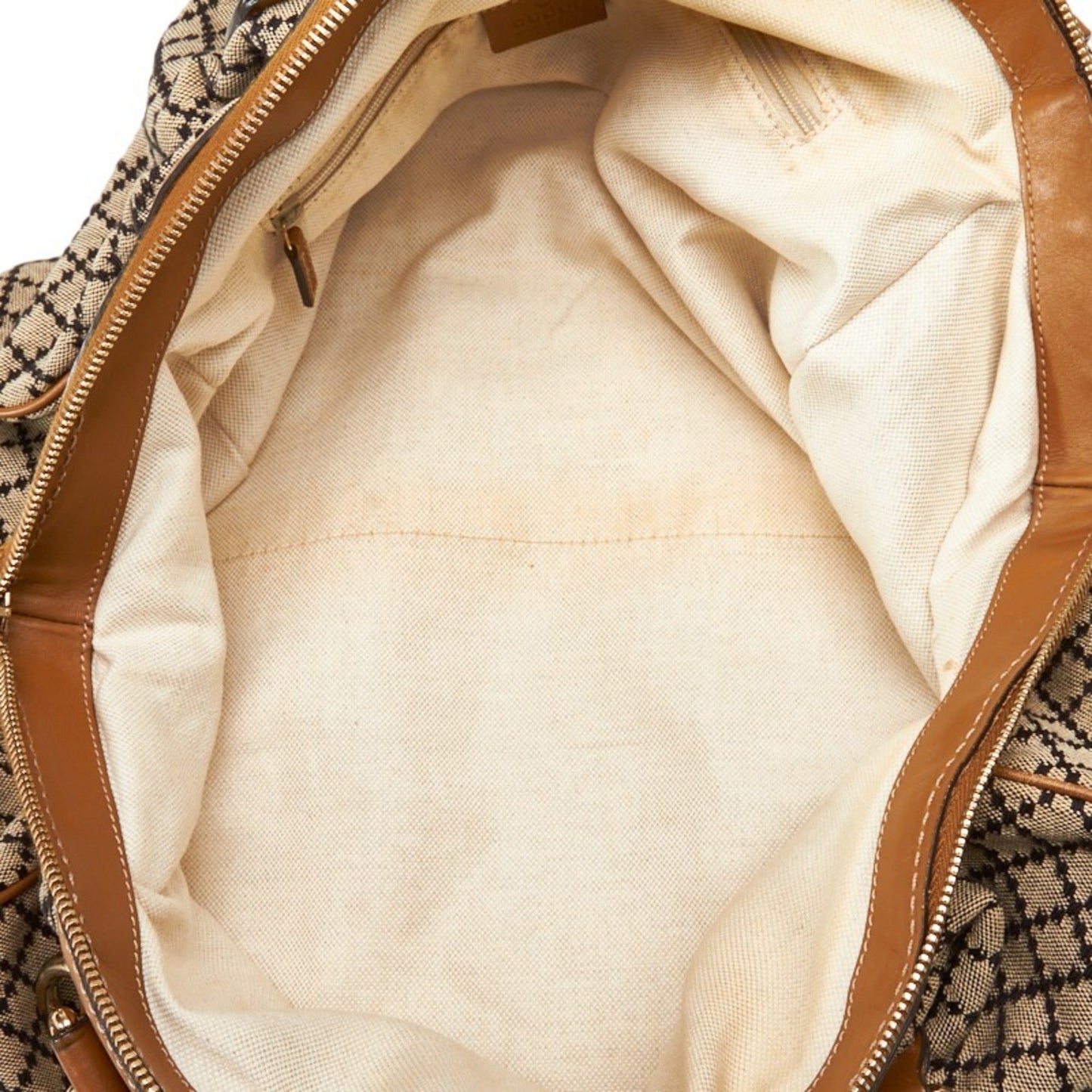 GUCCI Diamante Sookie Handbag Shoulder Bag 2WAY 223974 Beige Black Canvas Leather Ladies