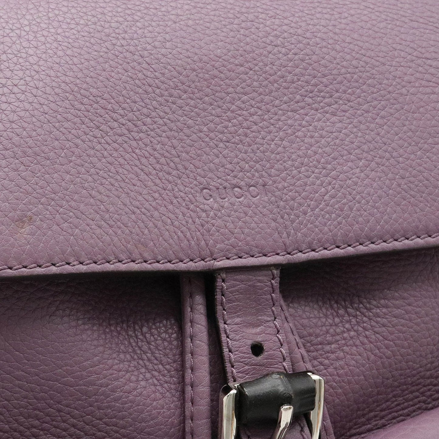 Gucci bamboo rucksack backpack shoulder bag tassel leather dusty purple 370833
