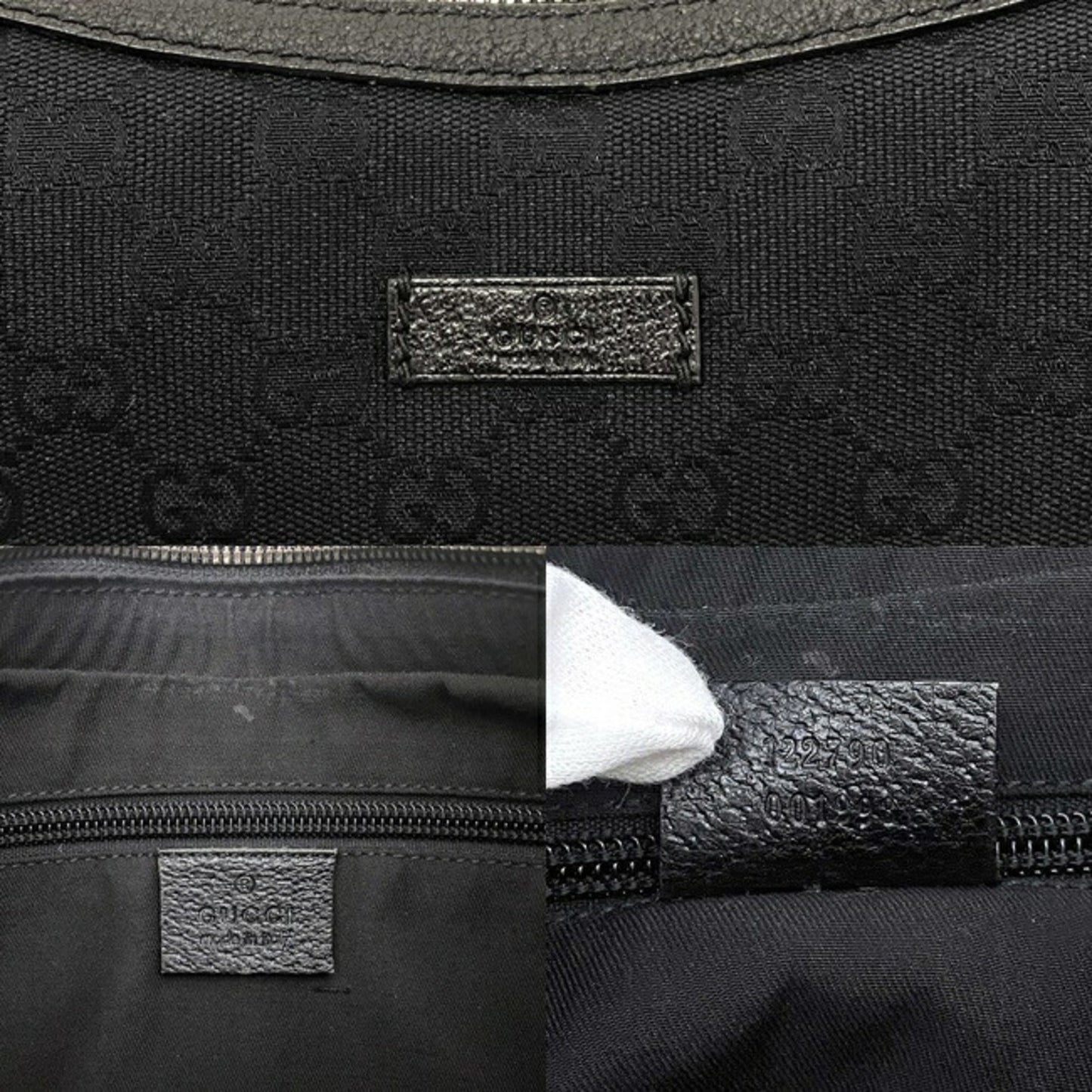 Gucci Shoulder Bag Black 122790 Canvas Leather Gucci Women's Crossbody GG