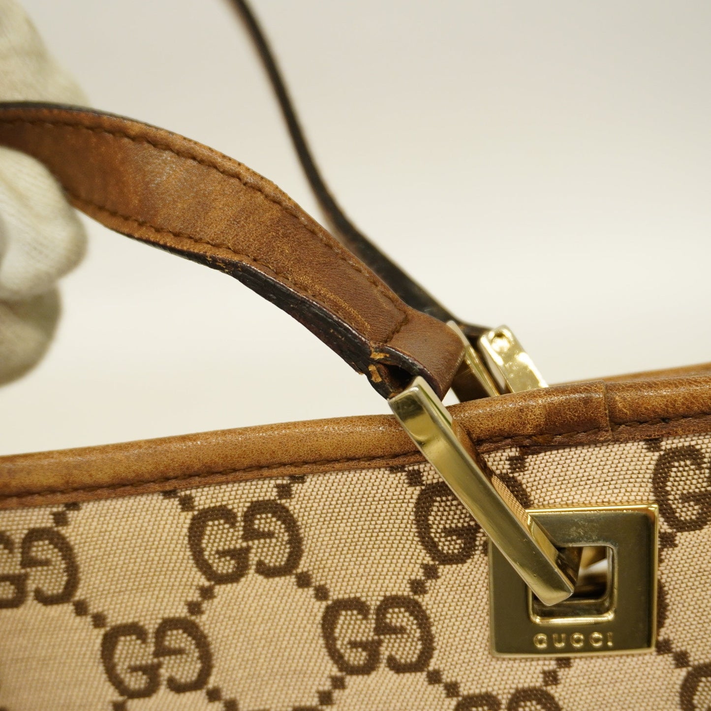 GUCCI  GG Canvas Handbag 002 1099 Women's Leather Handbag Beige,Brown