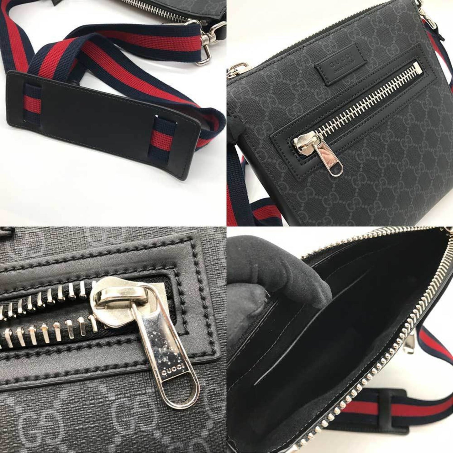 GUCCI Shoulder Bag Small GG Supreme 523599 Black