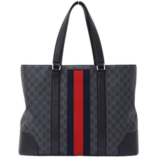 Gucci Bag Men's Women's Tote Shoulder GG Supreme Sherry Black 495560 Unisex
