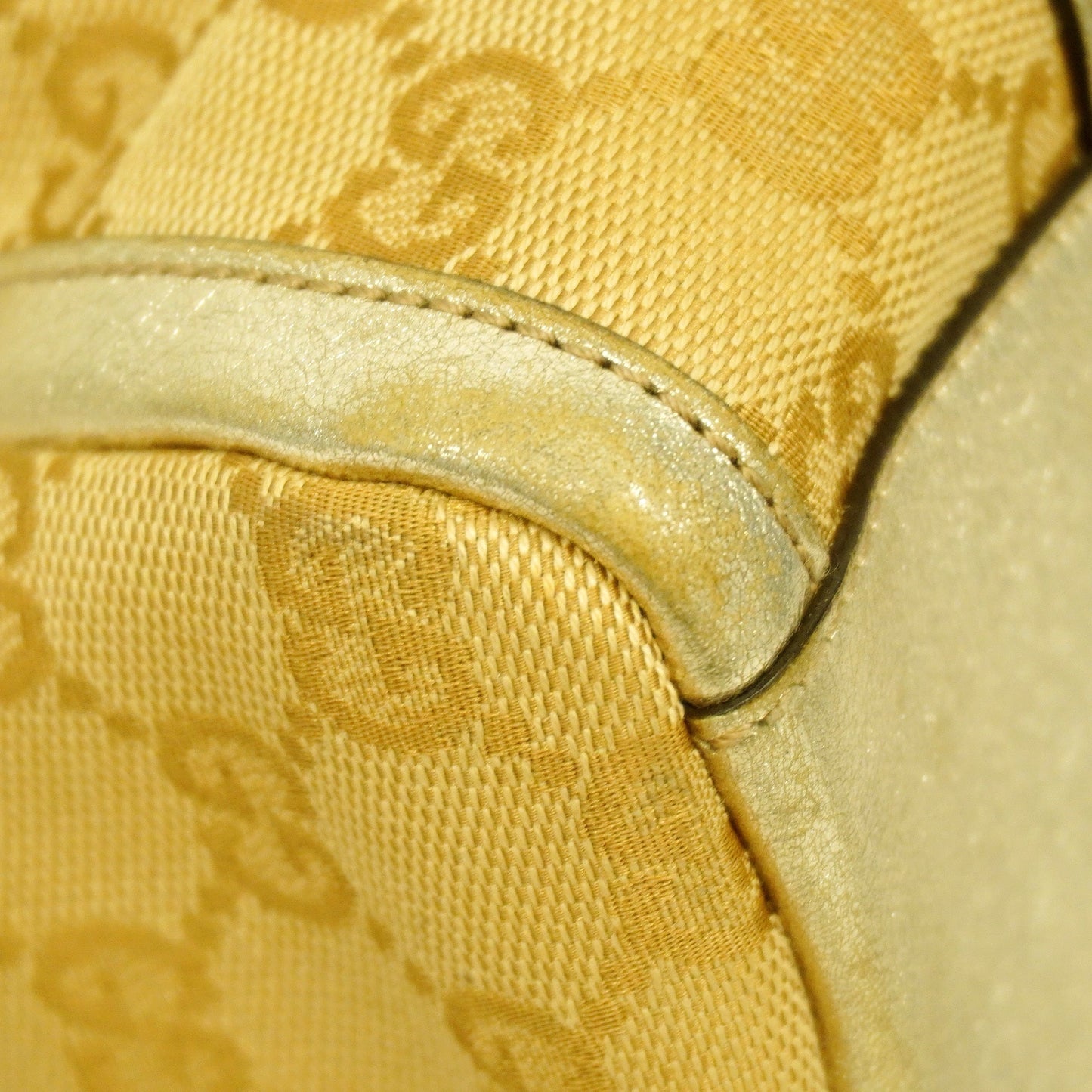 GUCCIAuth  GG Canvas Handbag 130942 Women's Handbag Beige,Gold