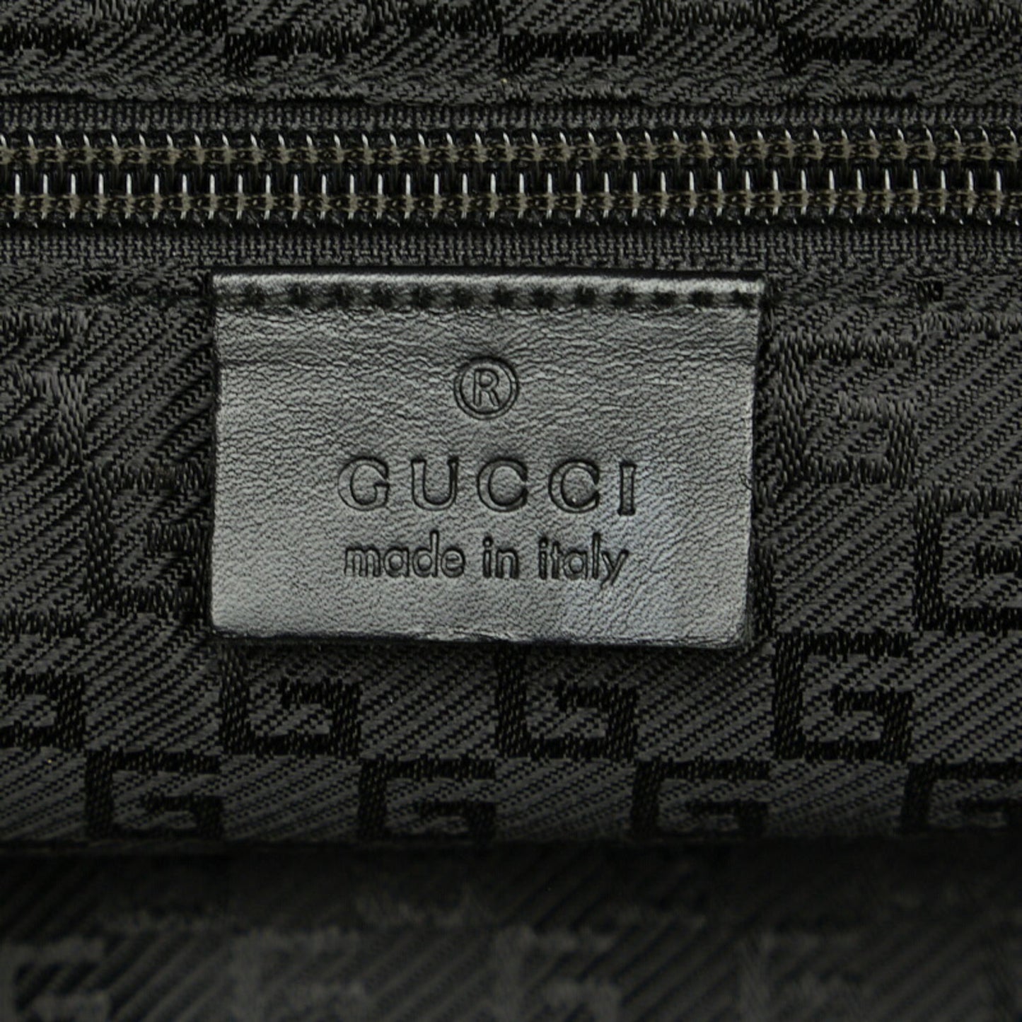 GUCCI Embossed Handbag Tote Bag 019 0401 Red Black Nylon Leather Women's