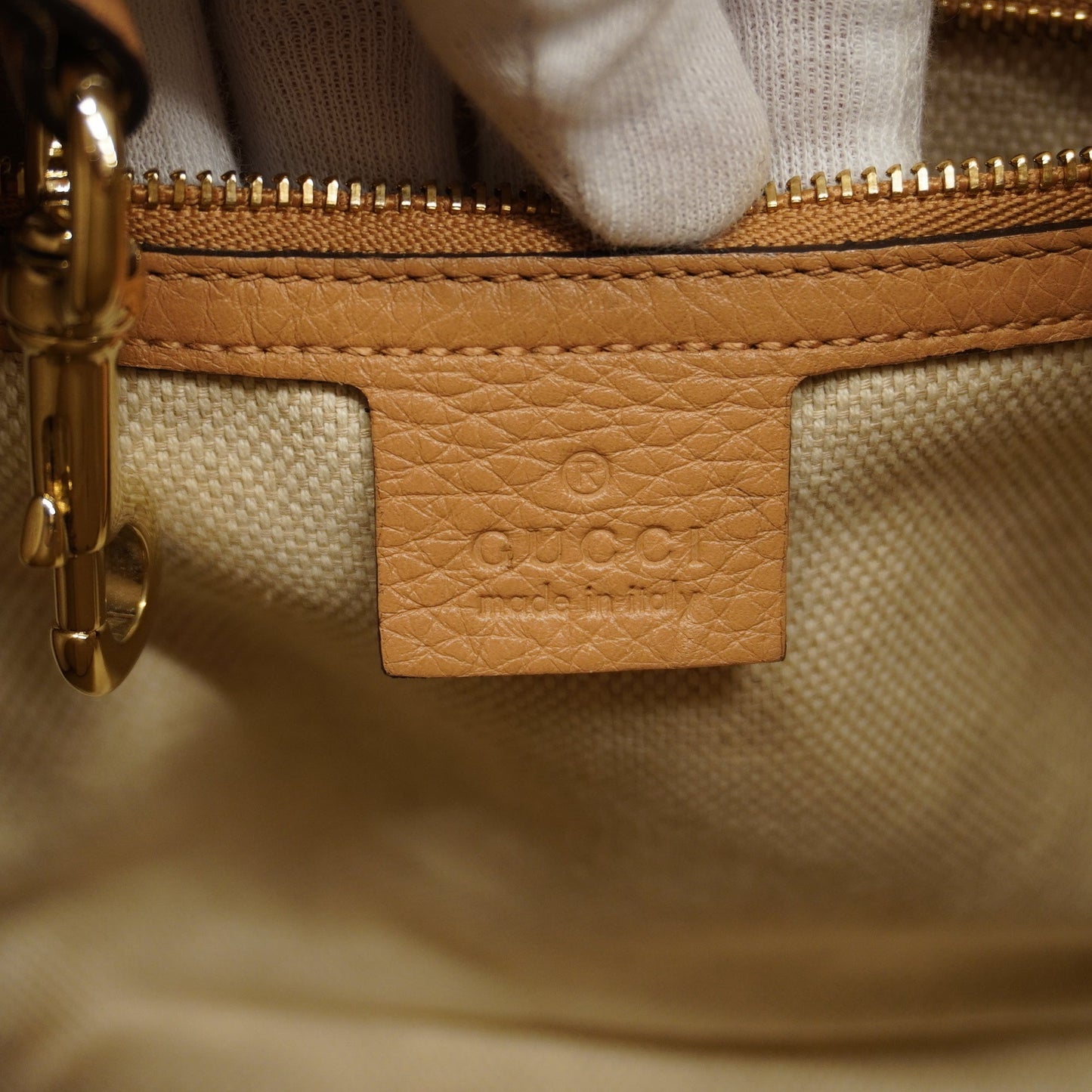 GUCCIAuth  Soho 2way Bag Natural/brown336751Leather,Canvas Handbag,Shoulder Bag