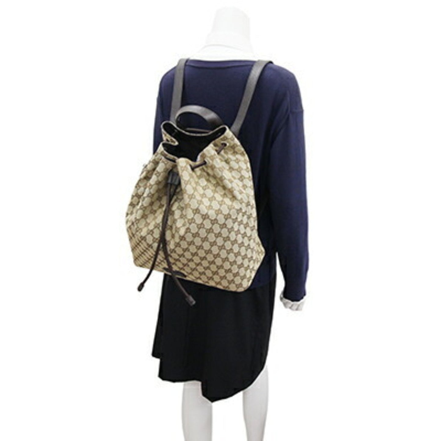 Gucci Backpack GG Canvas 449175 Beige Leather Men Women